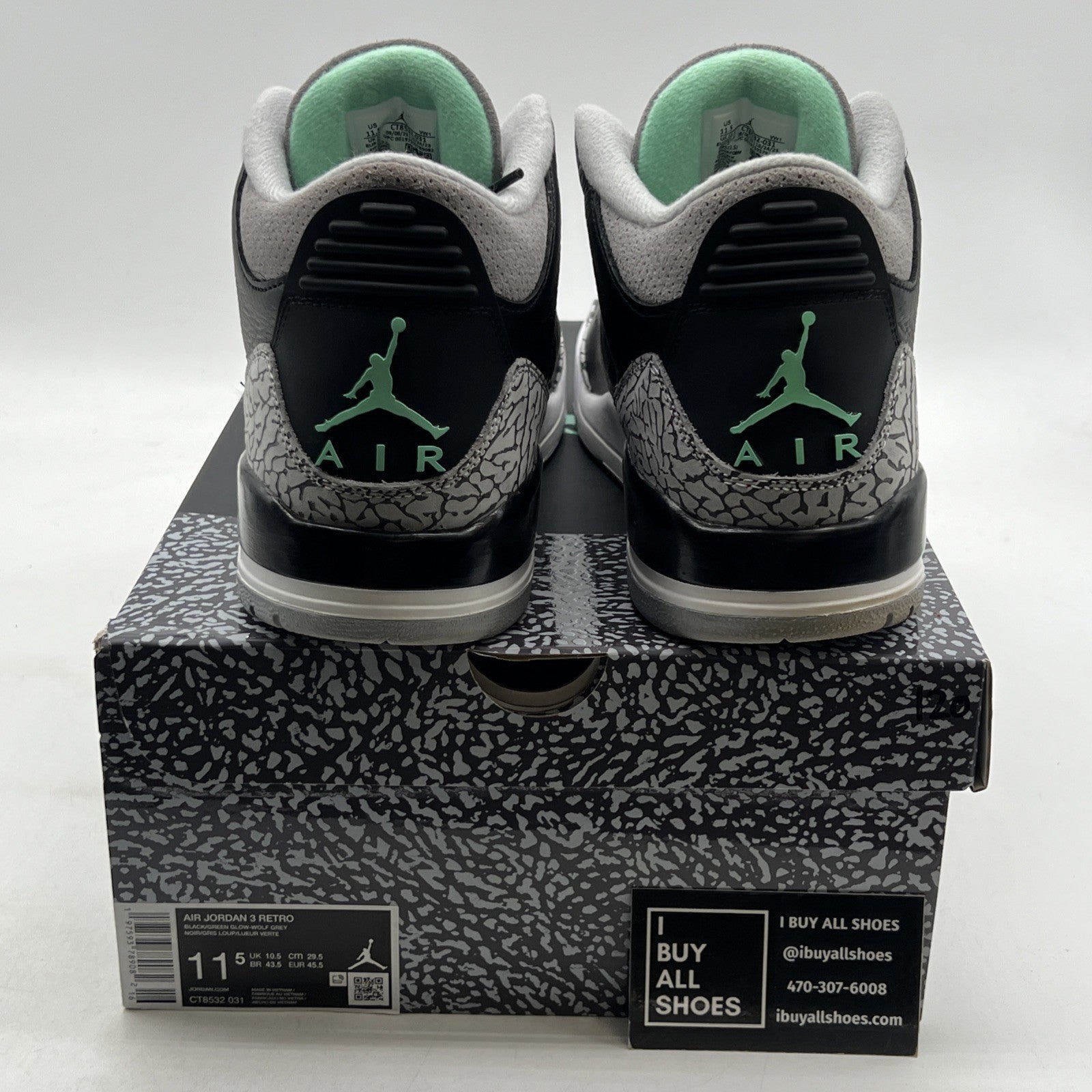 Size 11.5 - Air Jordan 3 Retro Green Glow (CT8532-031)