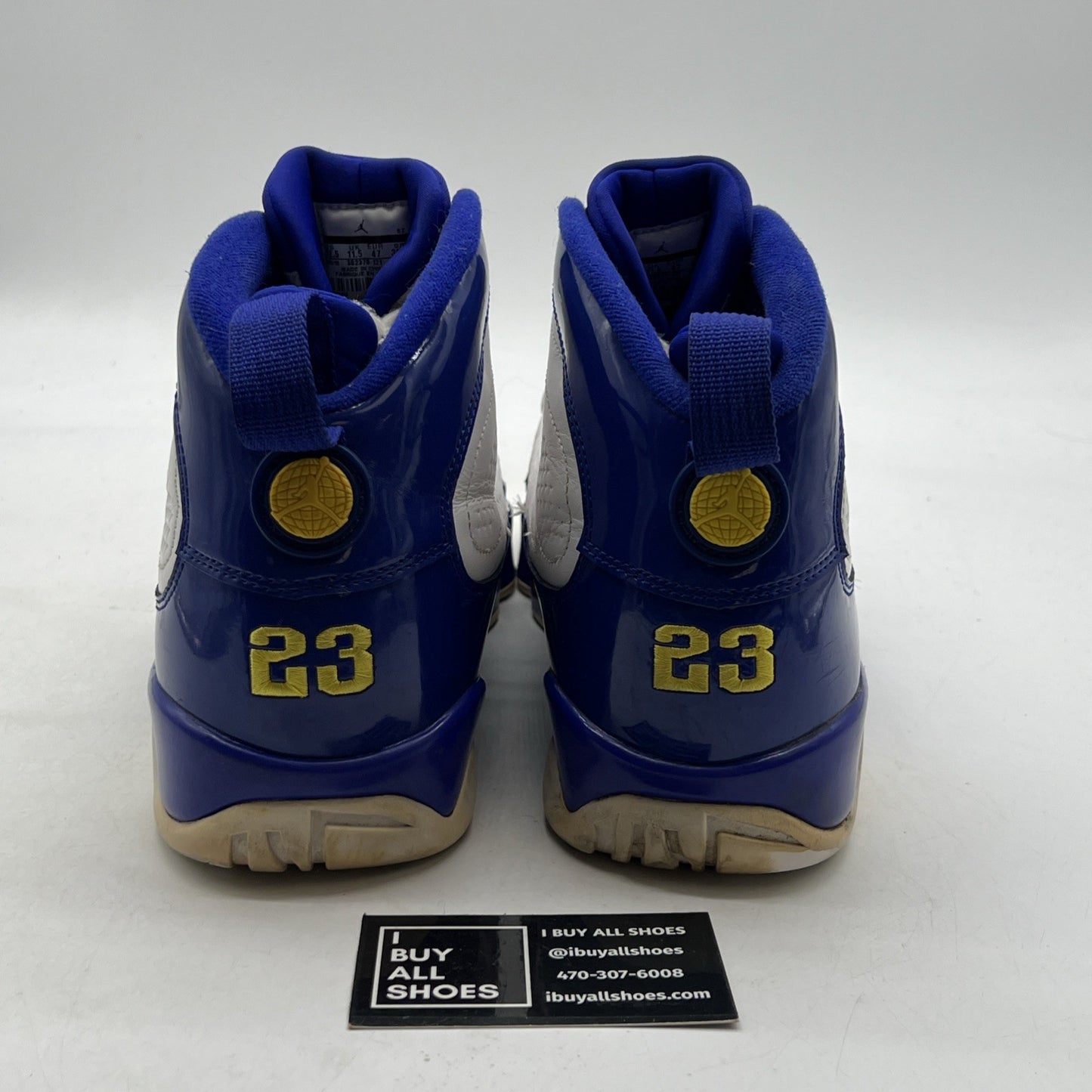 Size 12.5 - Air Jordan 9 Retro Kobe Blue White Yellow Leather (302370-121)