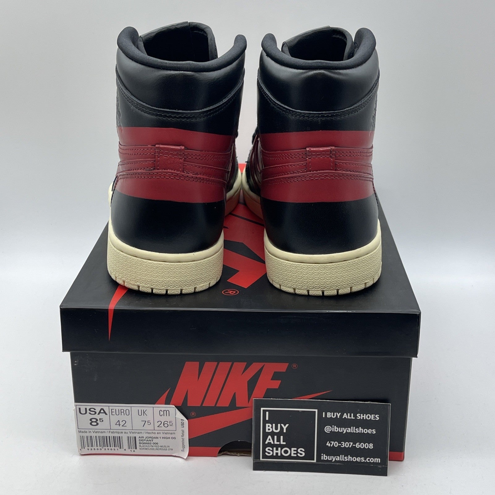 Size 8.5 - Air Jordan 1 Retro OG High Couture Red Black Leather (BQ6682-006)