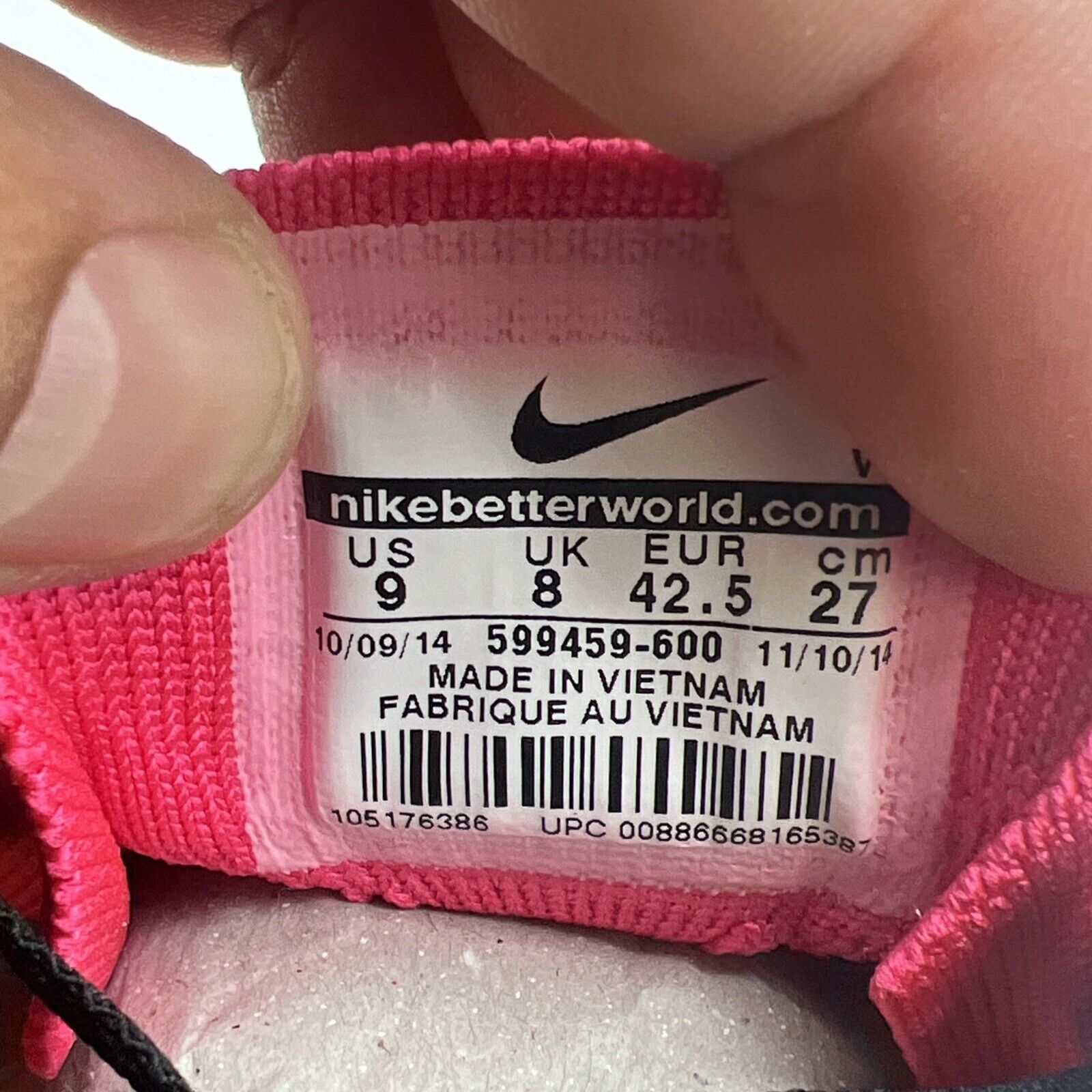 Size 9 - Nike Free Flyknit NSW Pink Flash (599459-600)