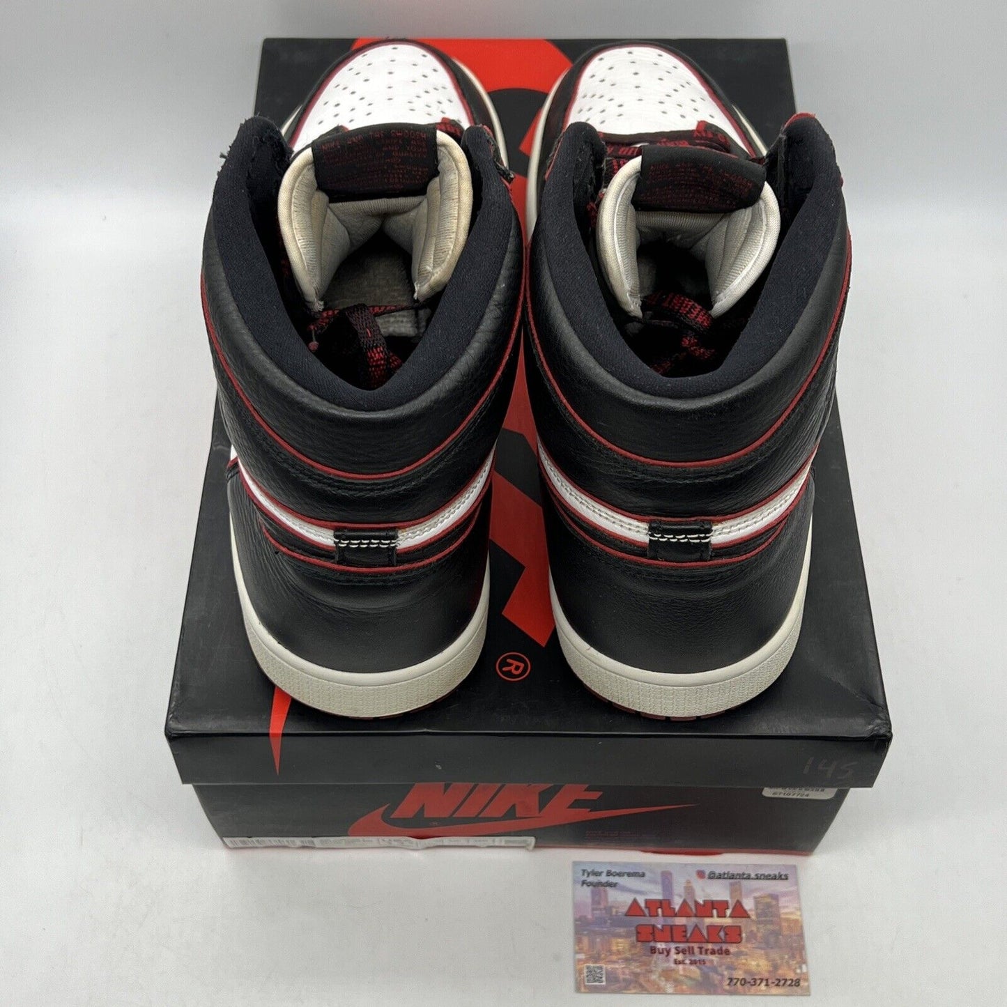 Size 11.5 - Jordan 1 Retro High OG Bloodline 2019 Black Red White (555088-062)