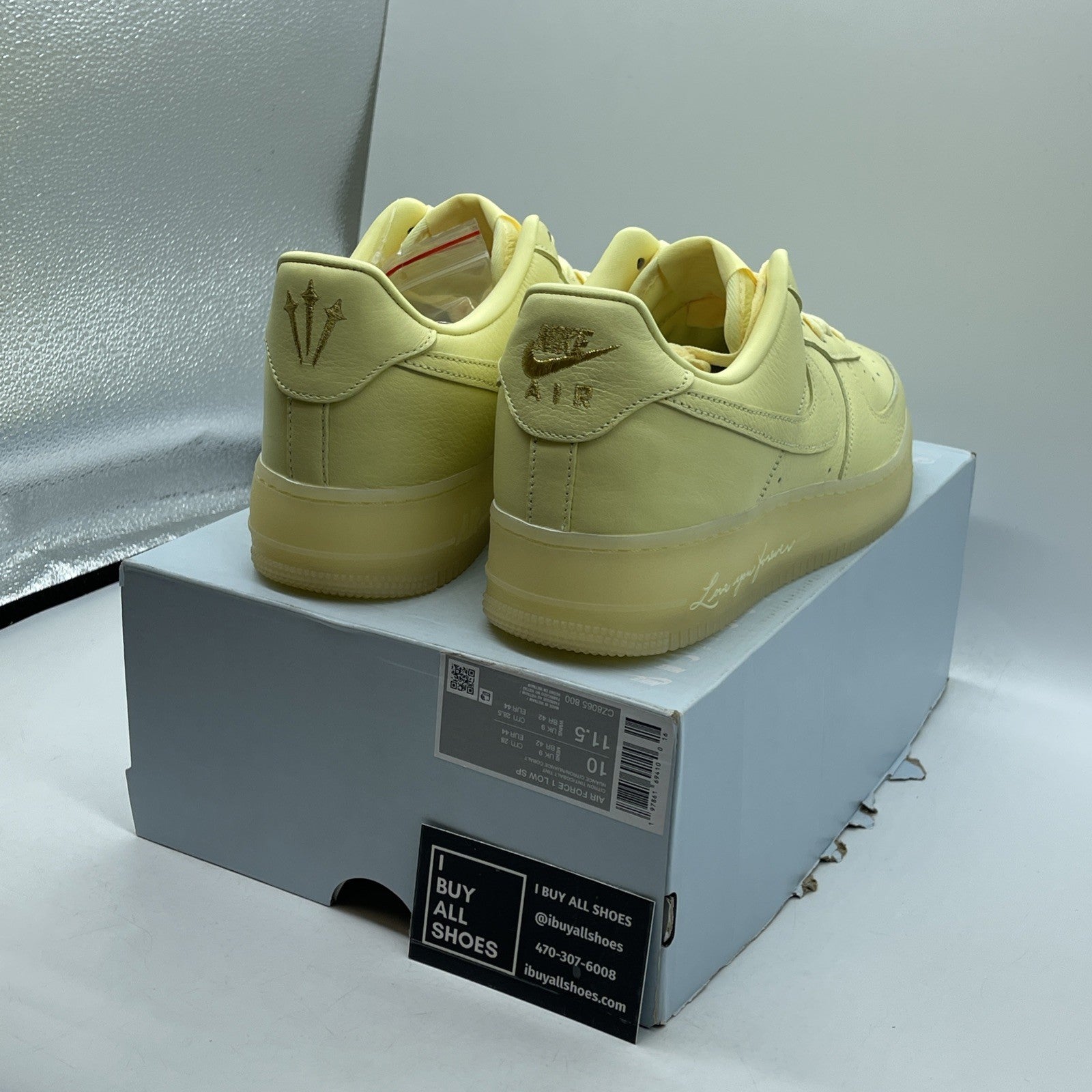 Size 10 - Nike NOCTA x Air Force 1 Low Certified Lover Boy - Citron Tint