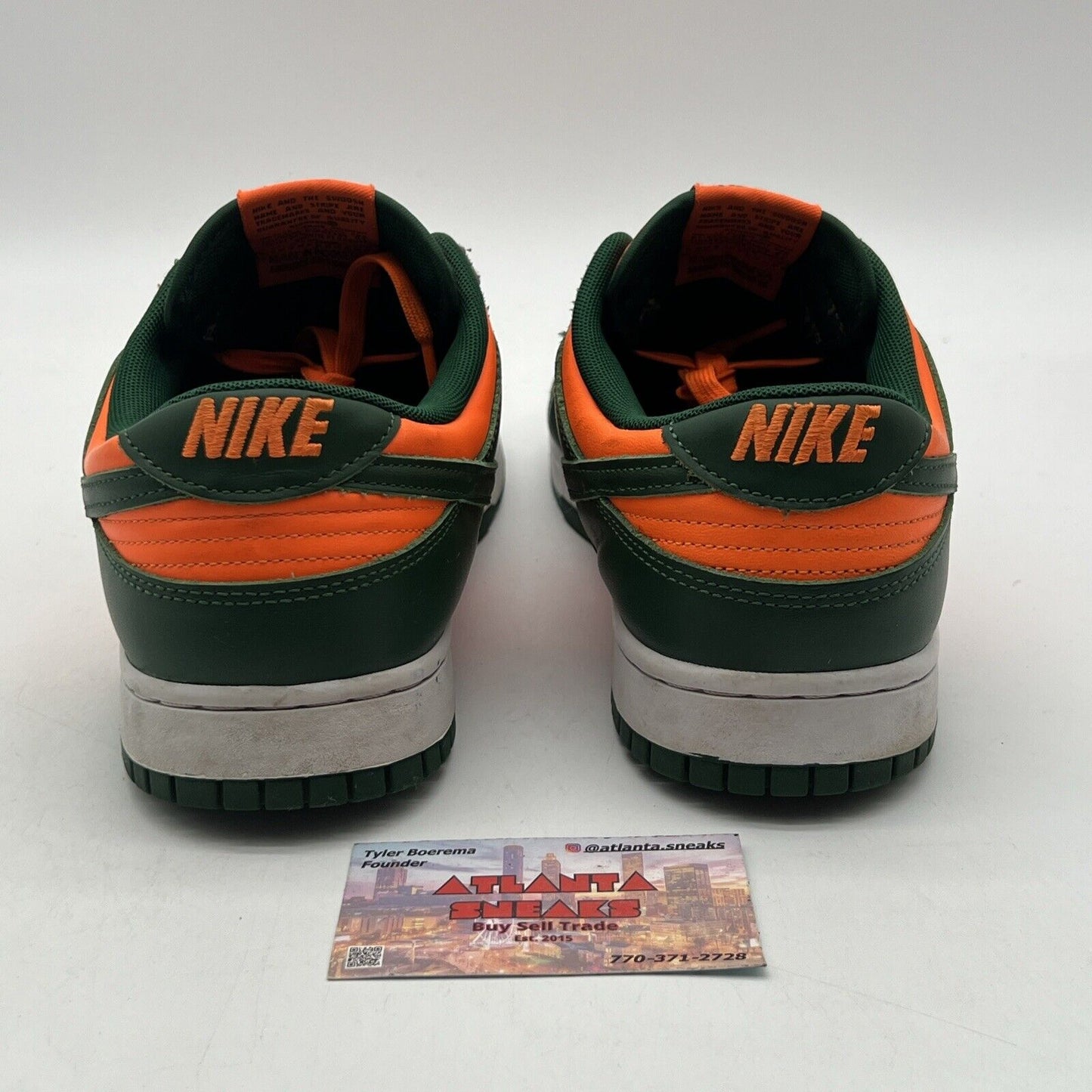 Size 12.5 - Nike Dunk Low Miami Hurricanes White Leather (DD1391-300)