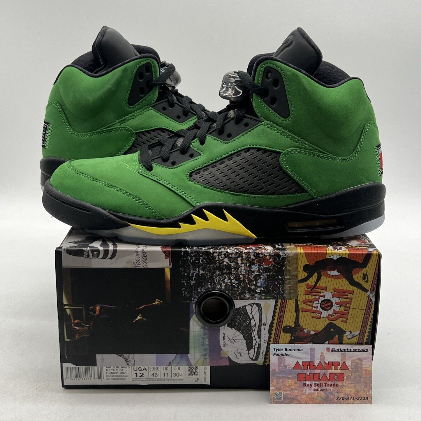 Size 12 - Jordan 5 Retro SE Oregon 2020 Black Yellow Suede (CK6631-307)