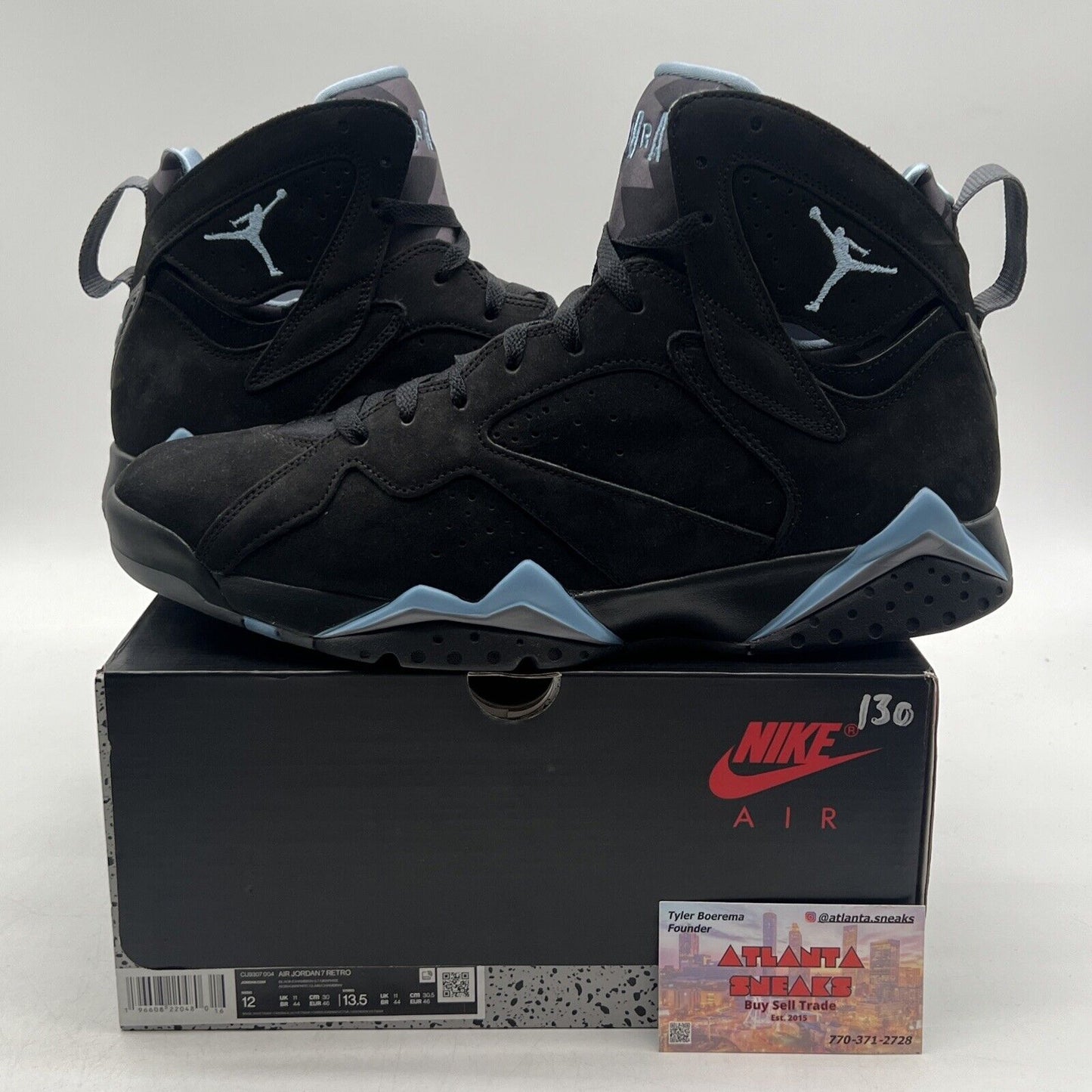 Size 12 - Air Jordan 7 Retro 2023 Chambray Black Suede (CU9307-004)