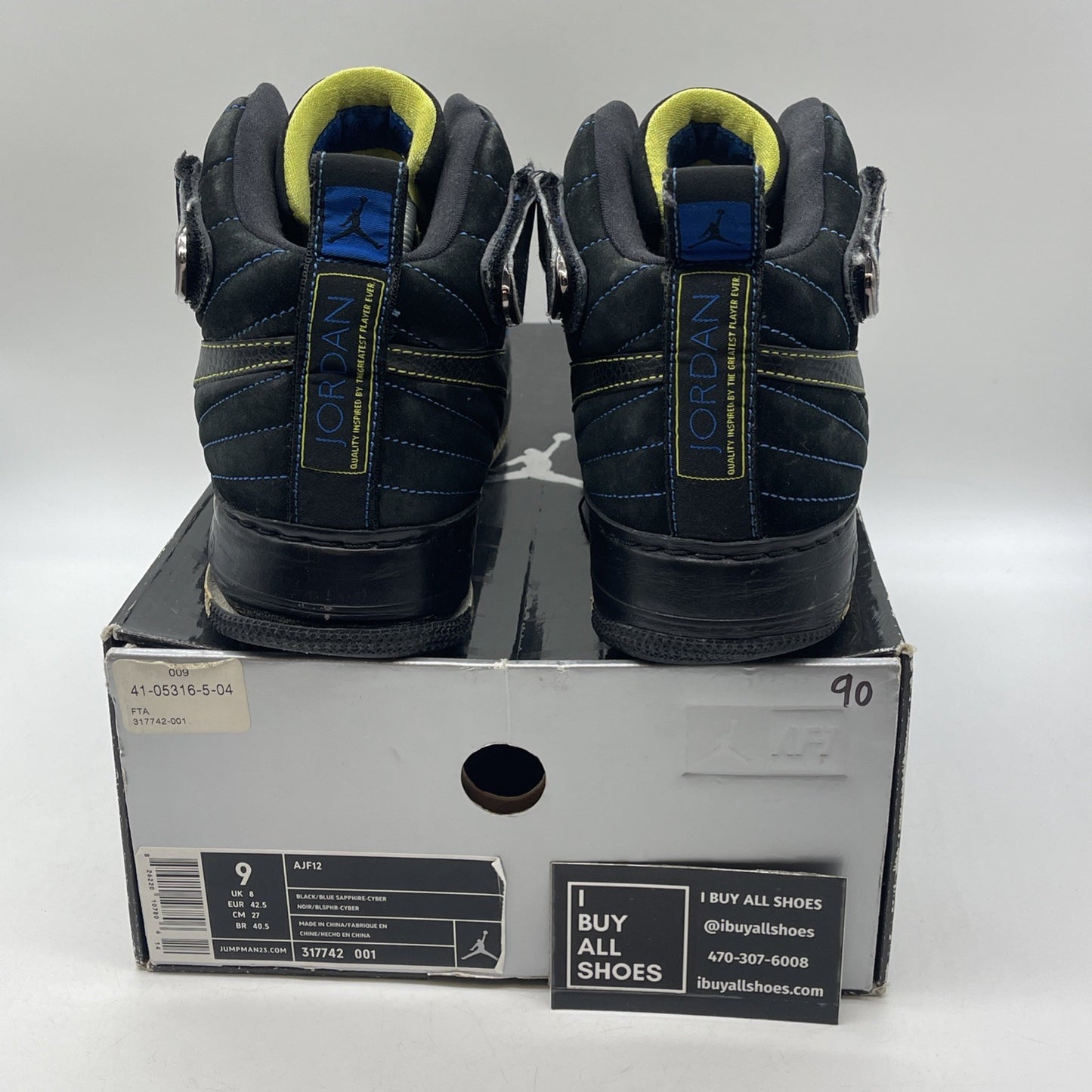 Size 9 - Air Jordan Fusion 12 Blue Sapphire (317742-001)