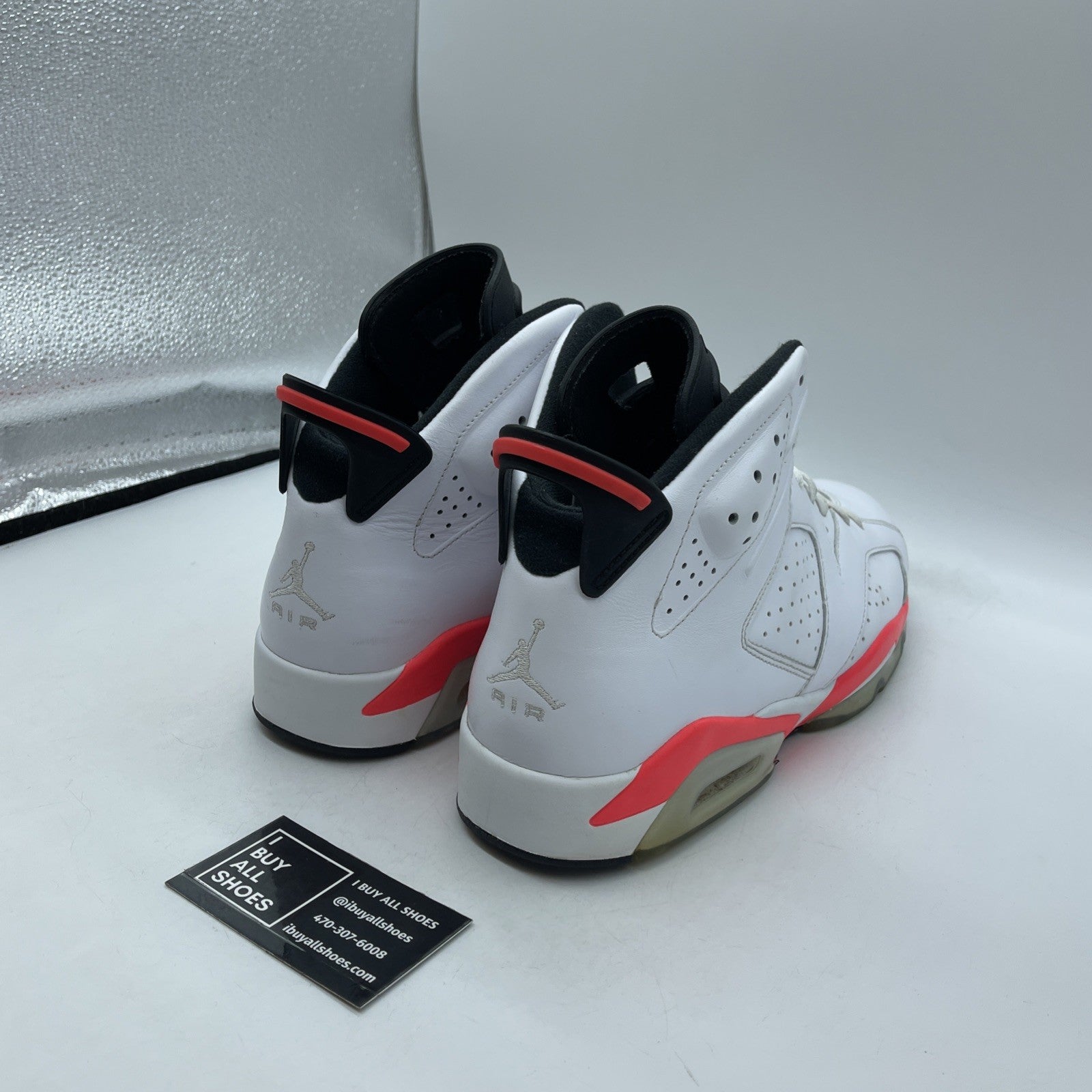 Size 12 - Air Jordan 6 Retro 2014 White Infrared Pink Leather (384664-123)