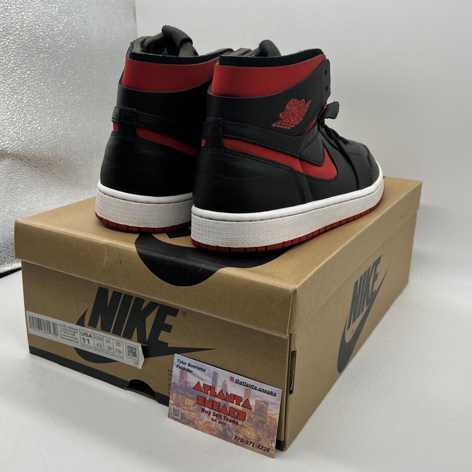 Size 11 - Air Jordan 1 Zoom Comfort Black University Red W White Red Black