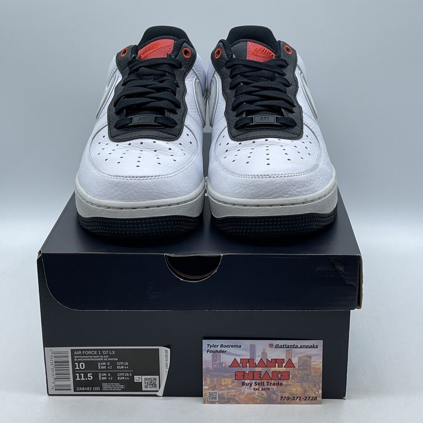 Size 10 - Nike Air Force 1 '07 LX Crane White Black Grey Red Suede (DA8482-100)