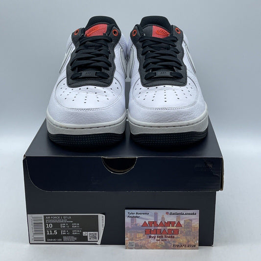 Size 10 - Nike Air Force 1 '07 LX Crane White Black Grey Red Suede (DA8482-100)
