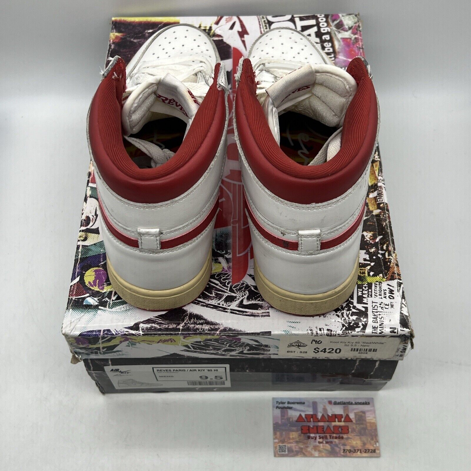 Air Kiy and Reves Paris Size 9.5 White and Red Leather