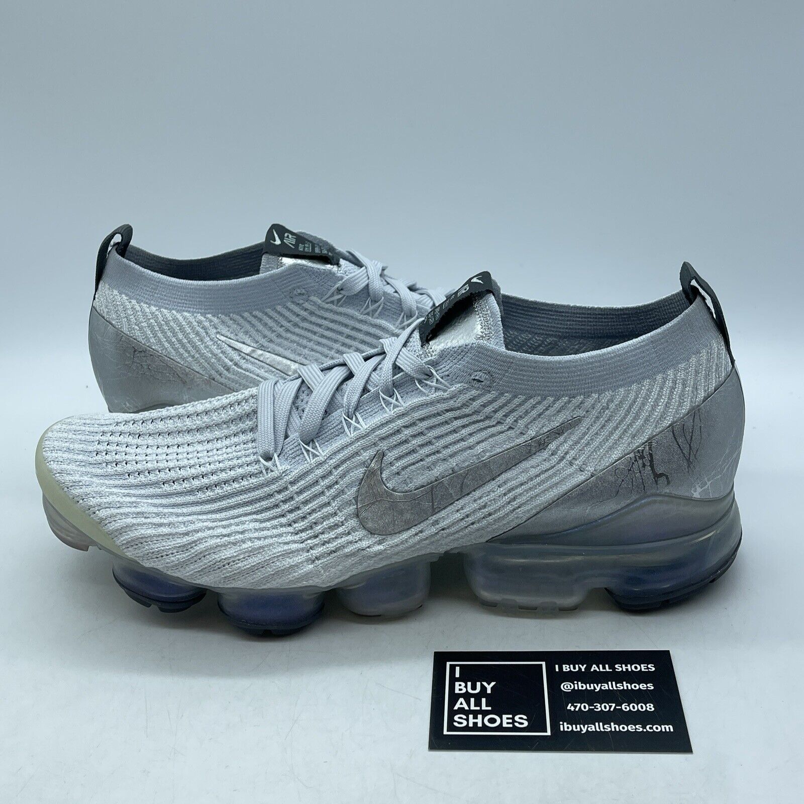 Size 11 - Nike Air VaporMax Flyknit 3 Reflective Silver Suede (AJ6900-101)