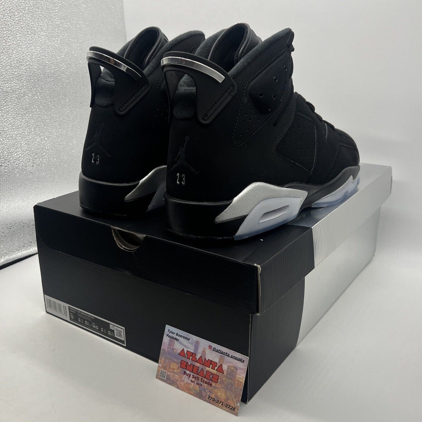 Size 13 - Jordan 6 Retro Mid Chrome Black Suede (DX2836-001)