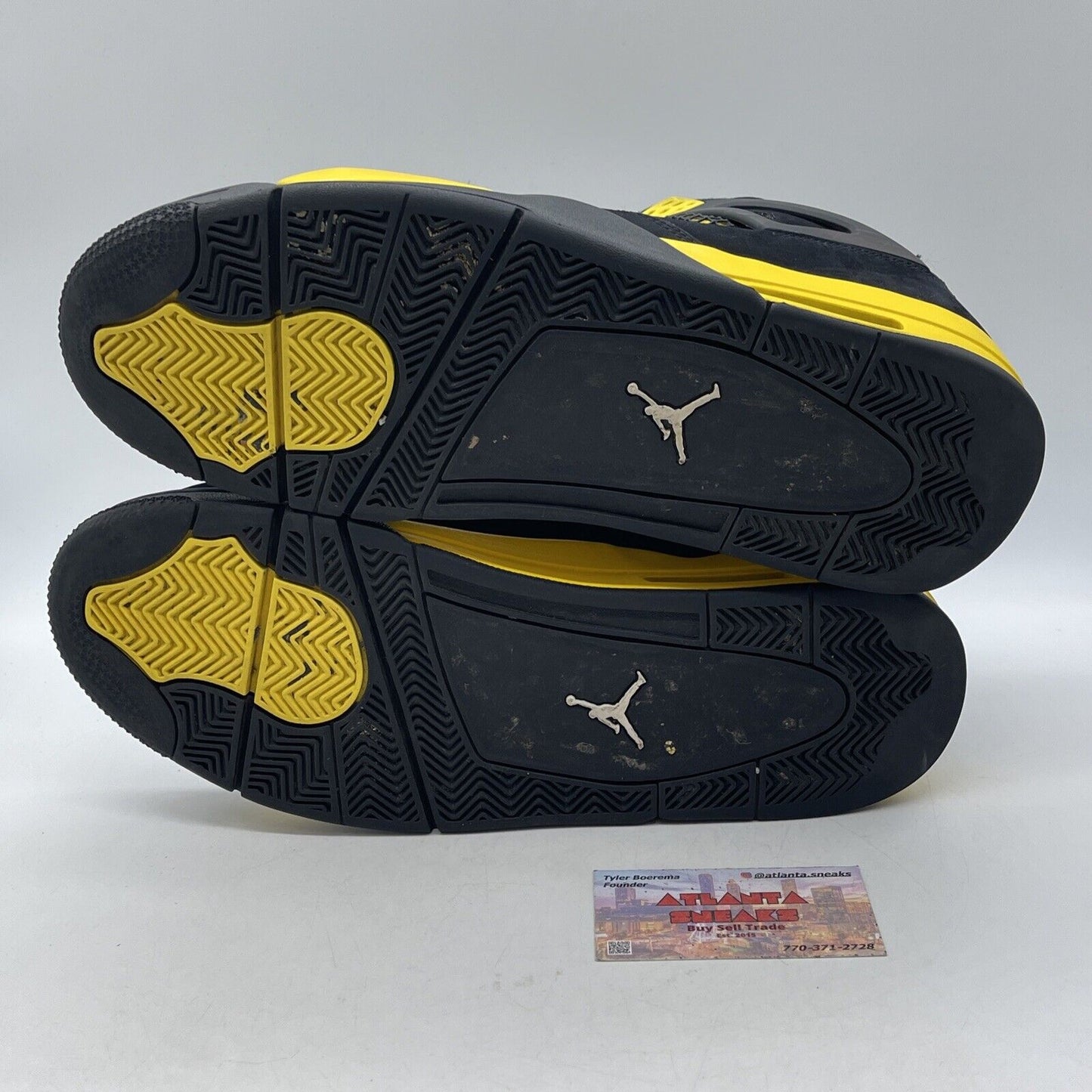 Size 13 - Jordan 4 Retro Mid Thunder Yellow Leather Black Suede (DH6927-017)