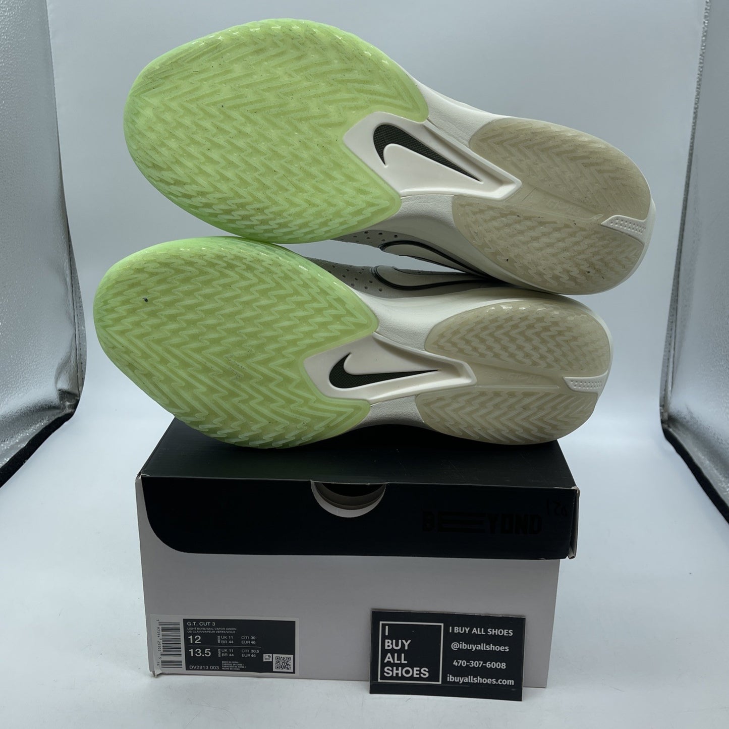 Size 12 - Nike Air Zoom GT Cut 3 Vapor Green White Grey Suede (DV2913-003)