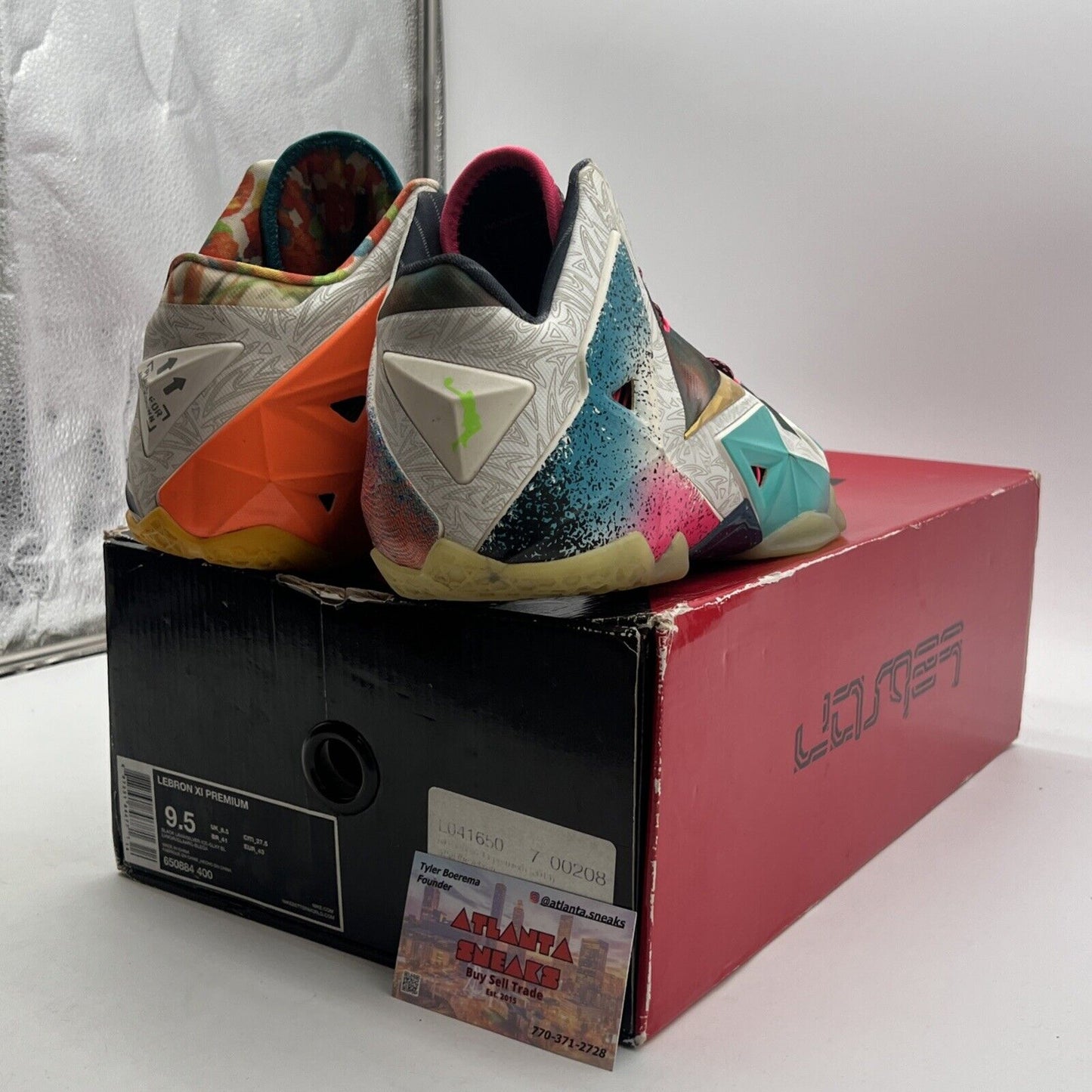 Size 9.5 - Nike LeBron 11 Premium What The LeBron (650884-400)