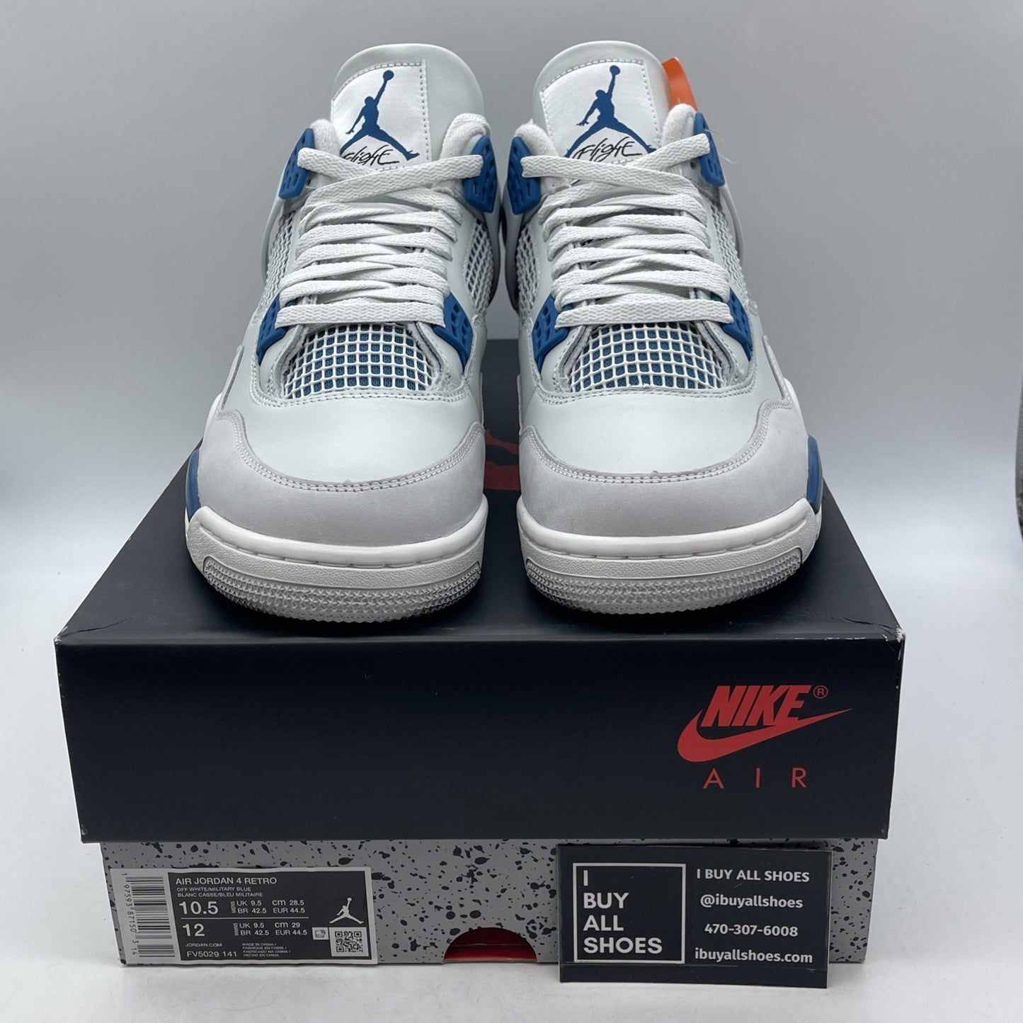 Size 10.5 - Air Jordan 4 Retro 2024 Military Blue (FV5029-141)