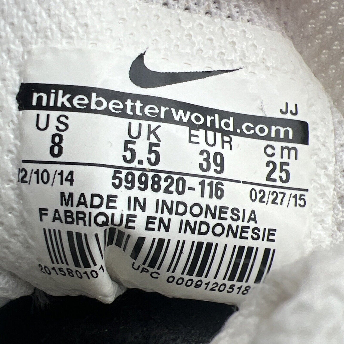 Size 8 - AIR MAX 1 WHITE FUCHSIA (599820-116)