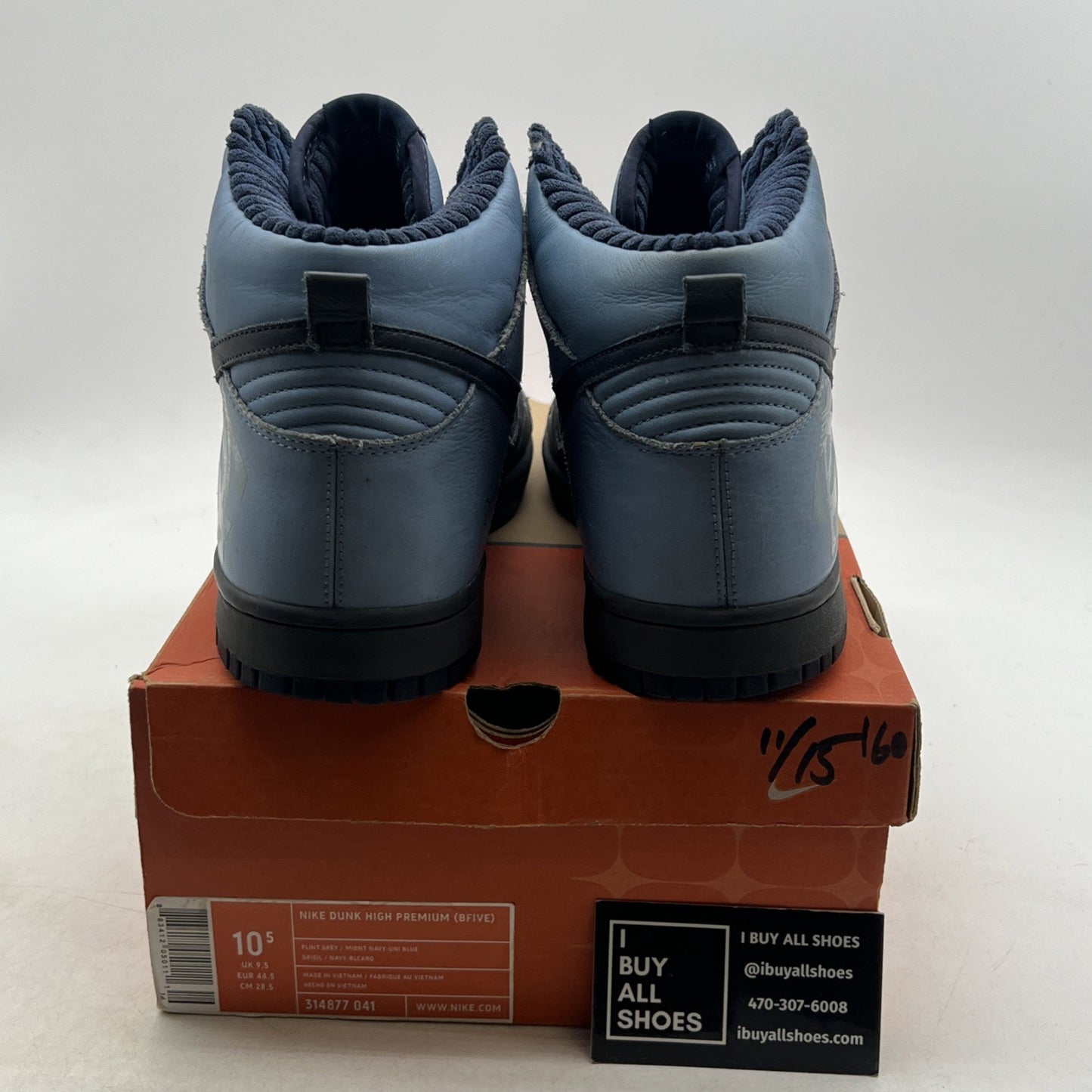 Size 10.5 - Nike Dunk Premium High Gray (314877-041)