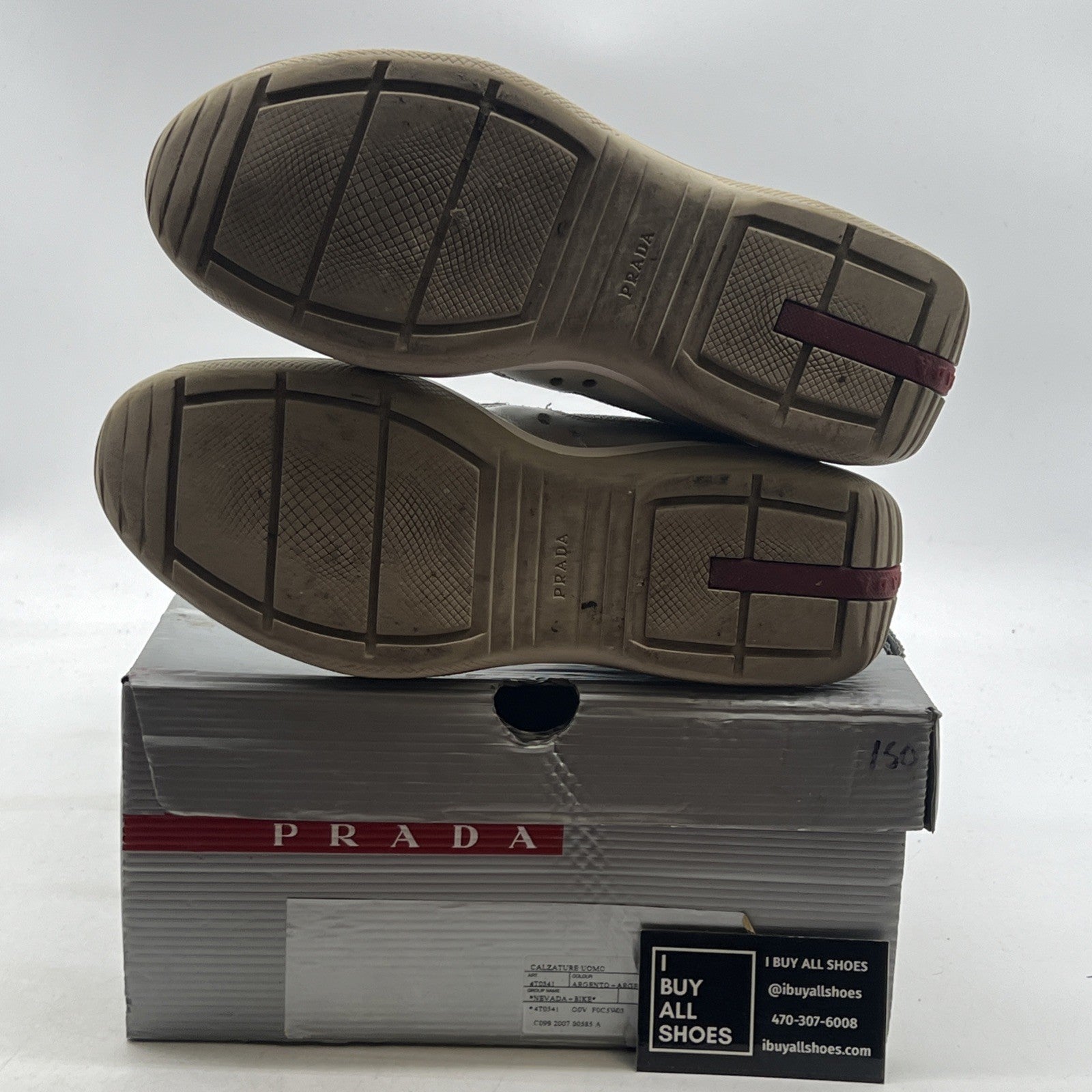 Size 6 - PRADA SPORT America's Cup Silver Leather Nylon Mesh Ankle Sneakers