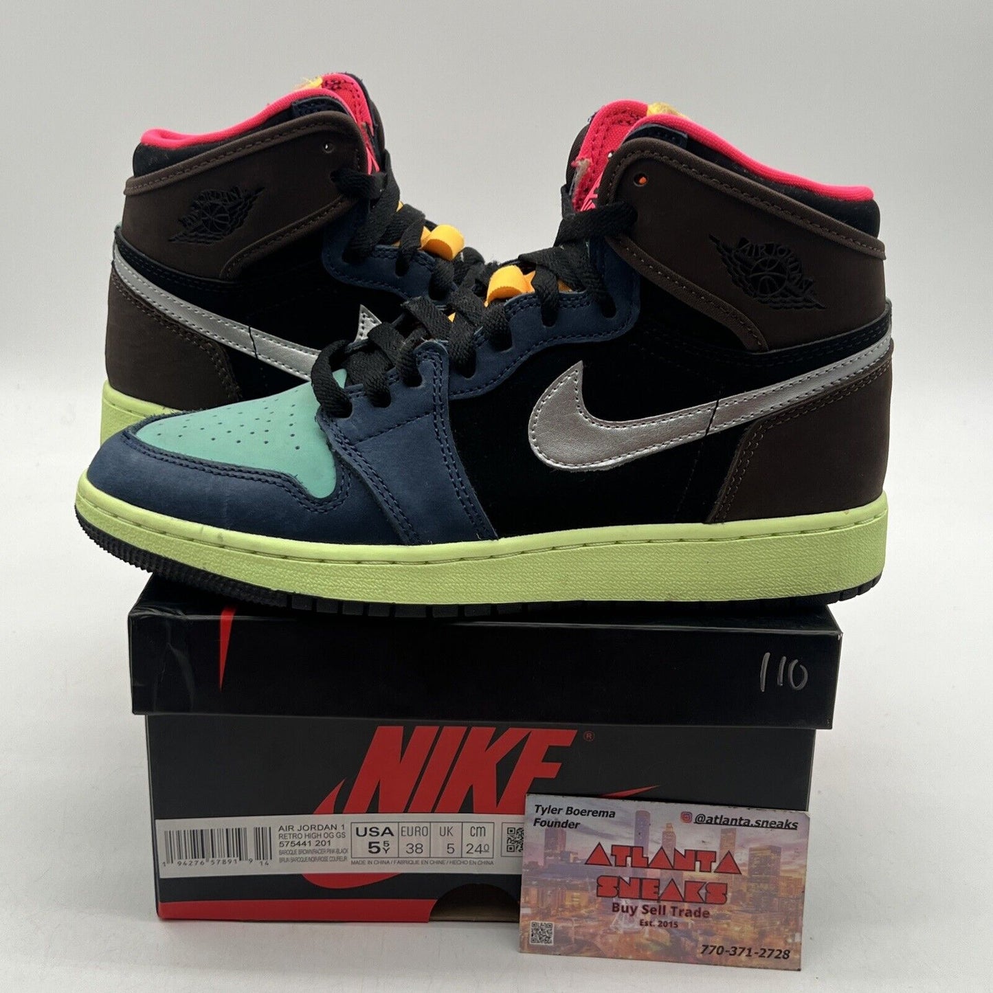 Size 5.5 - Jordan 1 Retro High Tokyo Bio Hack Brown Blue Orange  (575441-201)