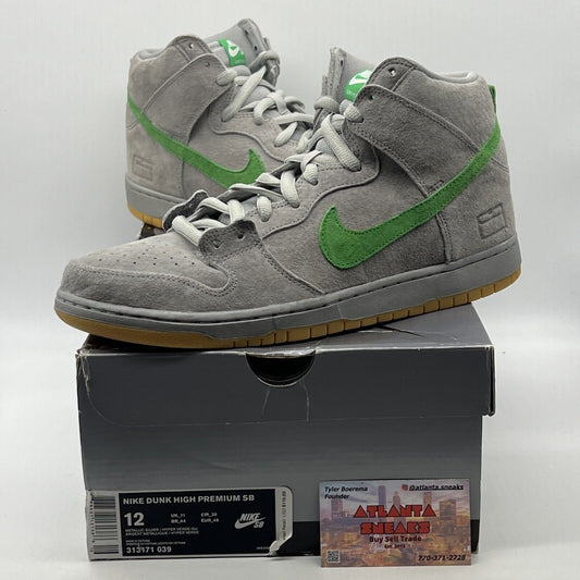 Size 12 - Nike SB Dunk High Silver Box Suede (313171-039)