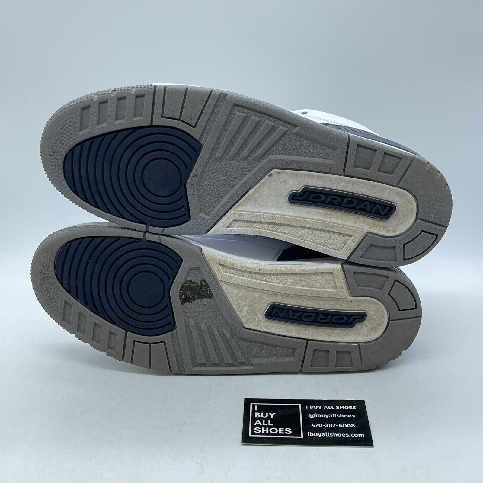 Size 11 - Air Jordan 3 Retro Midnight Navy White Leather Suede (ACT8532-140)