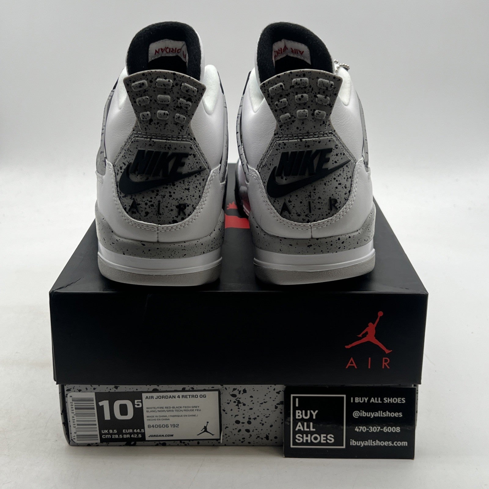 Size 10.5 - Air Jordan 4 Retro OG Mid White Cement (840606-192)