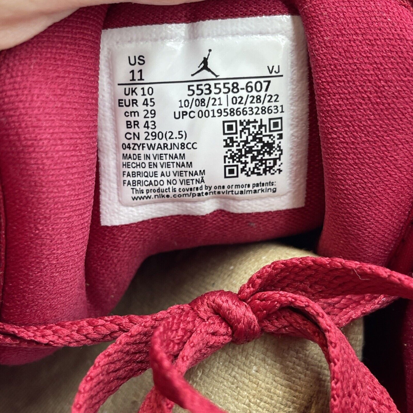 Size 11 - Jordan 1 Low Cardinal Red 2022 White Yellow Leather (553558-607)