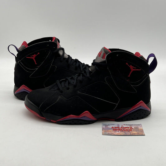 Size 11 - Air Jordan 7 Retro 2012 Raptor Black Red Purple Suede (304775-018)