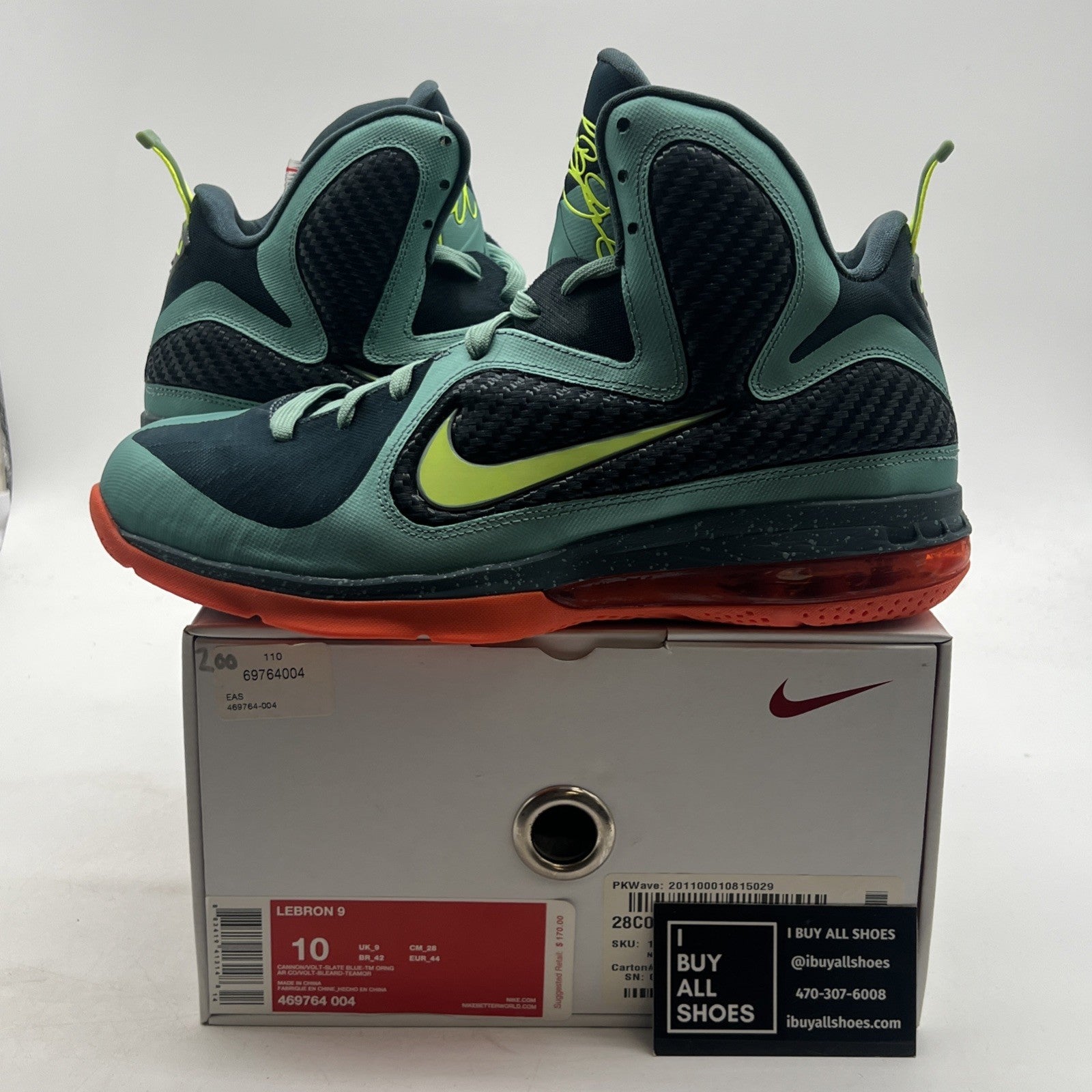 Size 10 - Nike LeBron 9 Cannon - (469764-004)