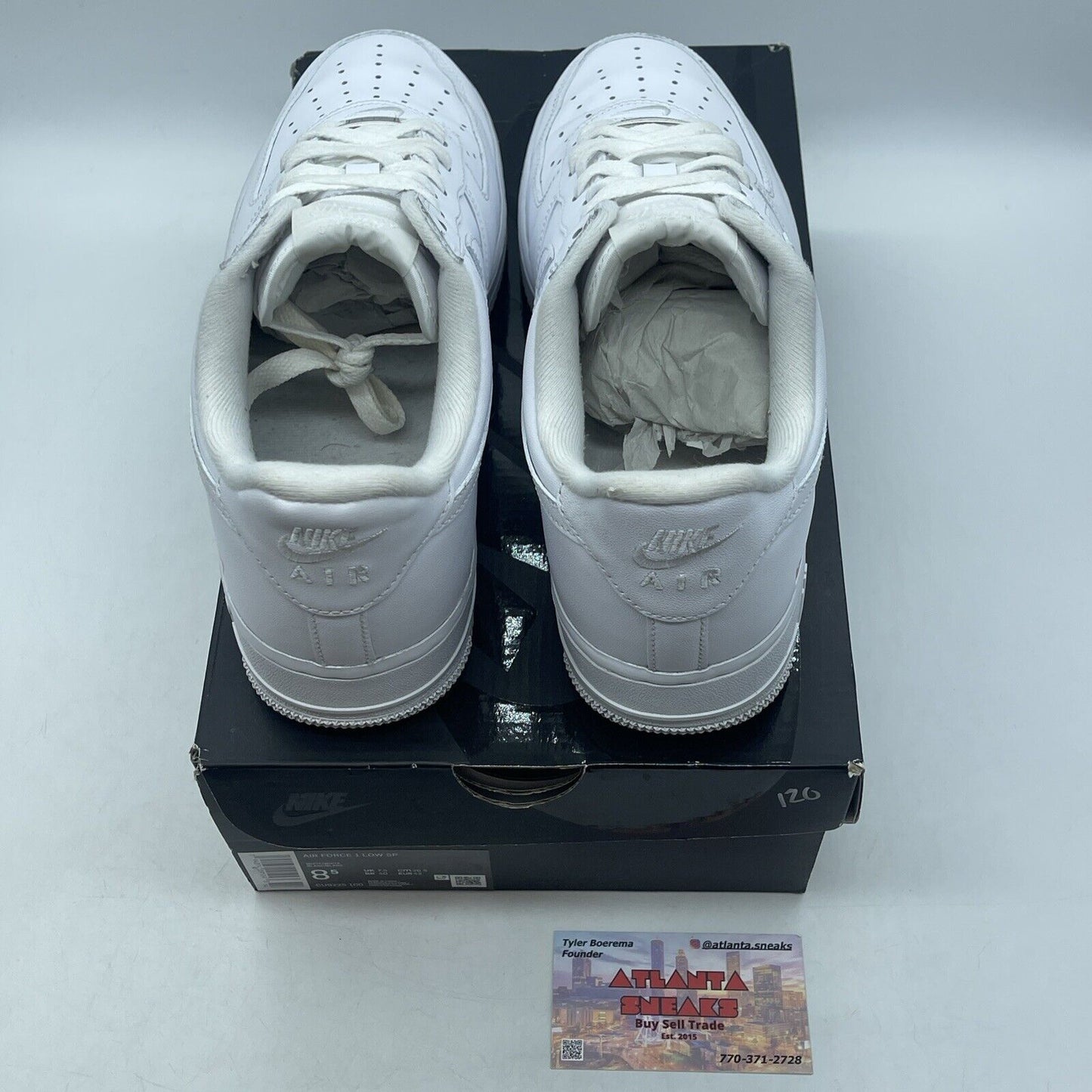 Size 8.5 - Nike Air Force 1 x Supreme Low Box Logo - White (CU9225-100)