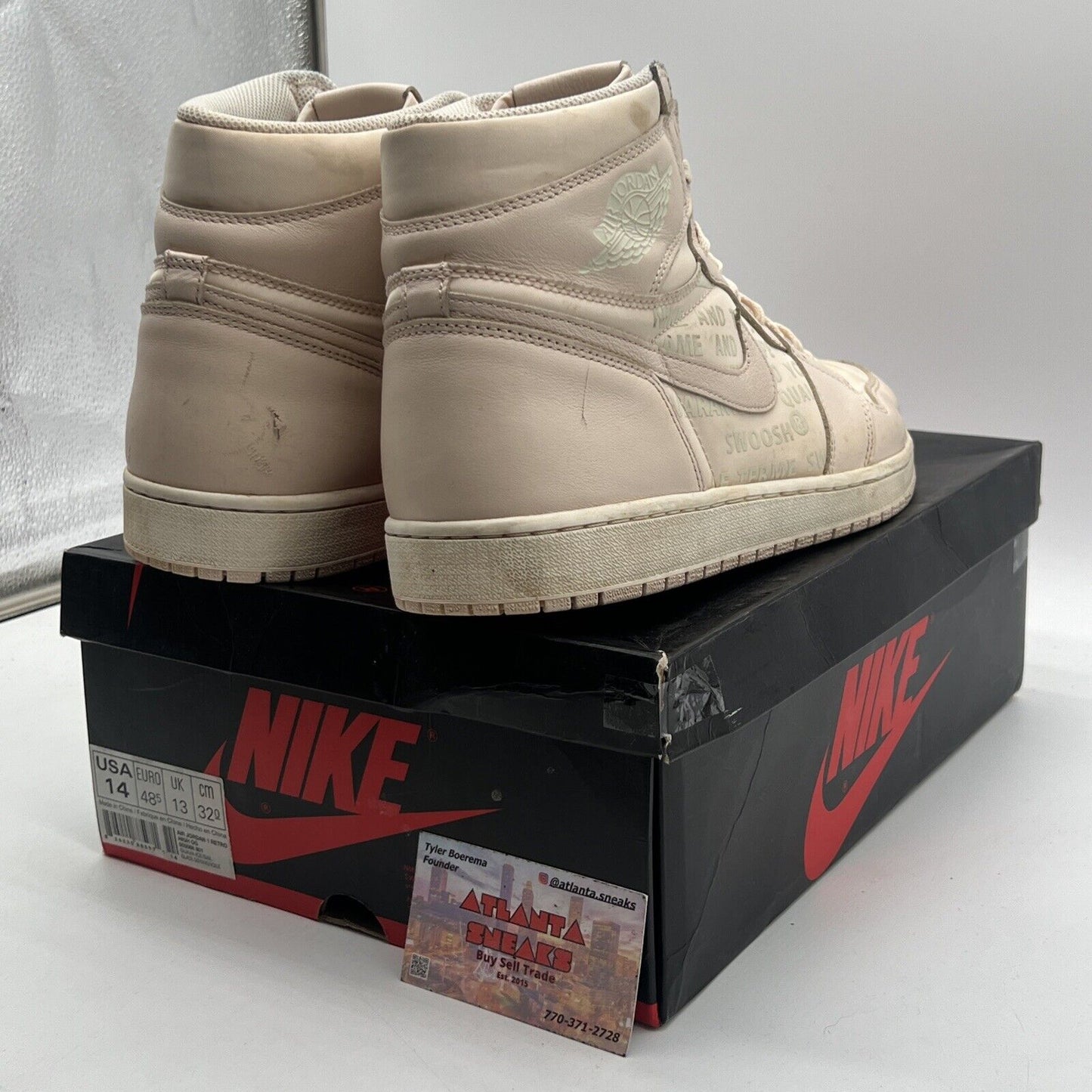 Size 14 - Air Jordan 1 Retro OG High Guava Ice Leather Light Pink (555088-801)