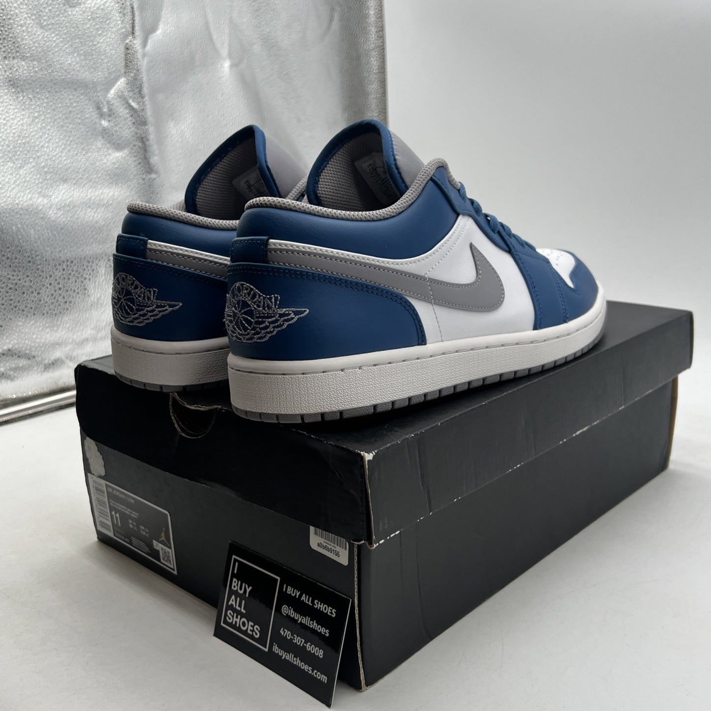 Size 11 - Air Jordan 1 Low True Blue Cement (553558-412)