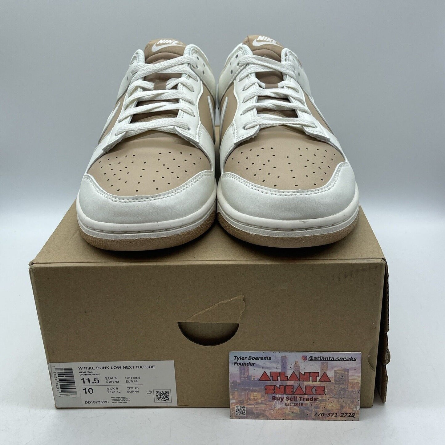 Size 11.5W - Nike Dunk Next Nature Low Hemp Brown White Leather (DD1873-200)