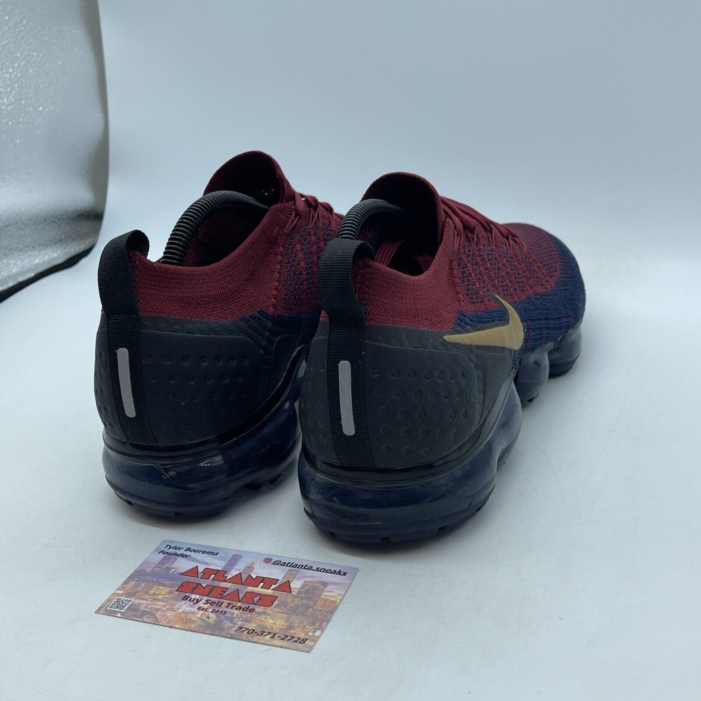 Size 11 - Nike Air VaporMax Flyknit 2 Olympic Black Burgundy Blue (942842-604)