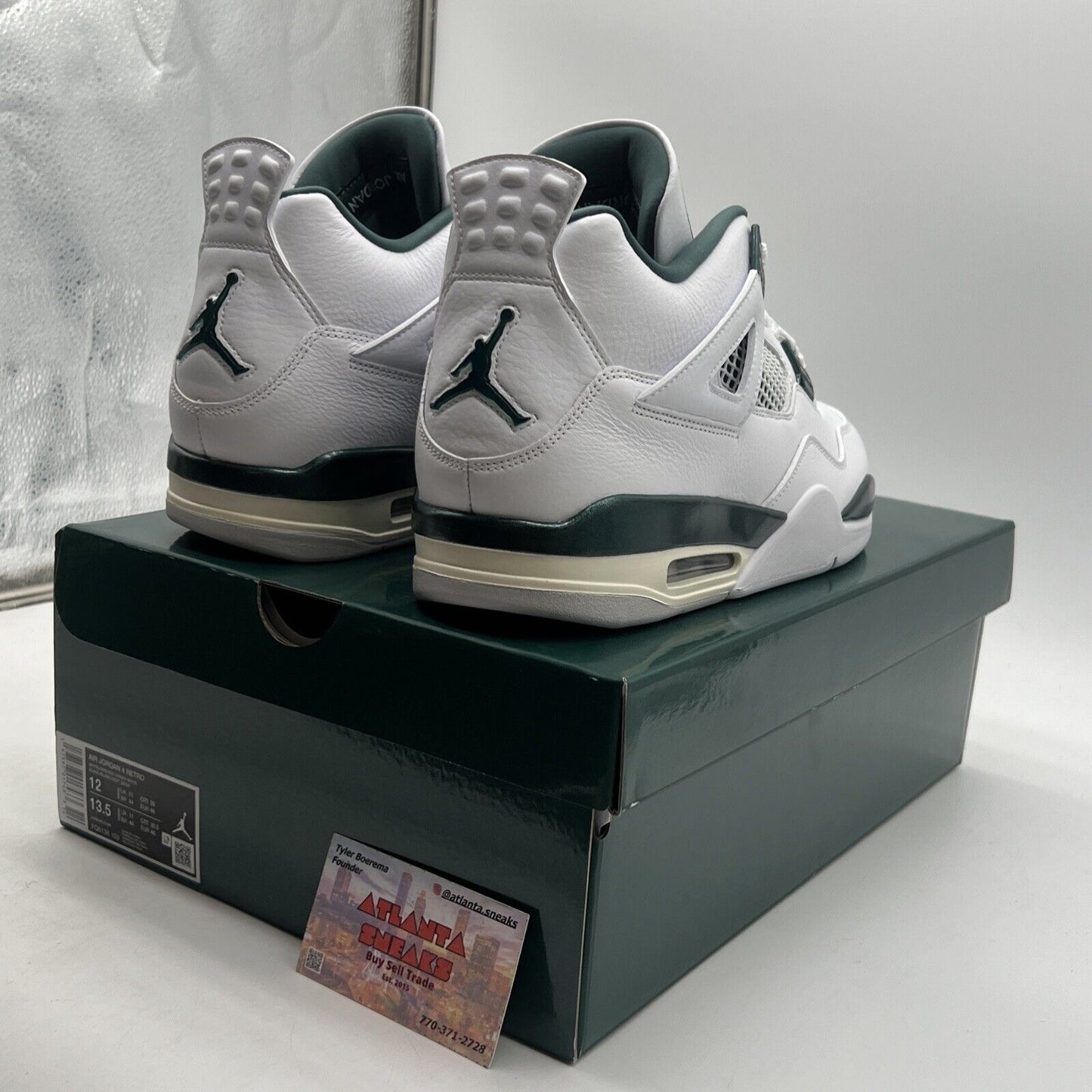 Size 12 - Air Jordan 4 Retro Oxidized Green White Leather (FQ8138-103)