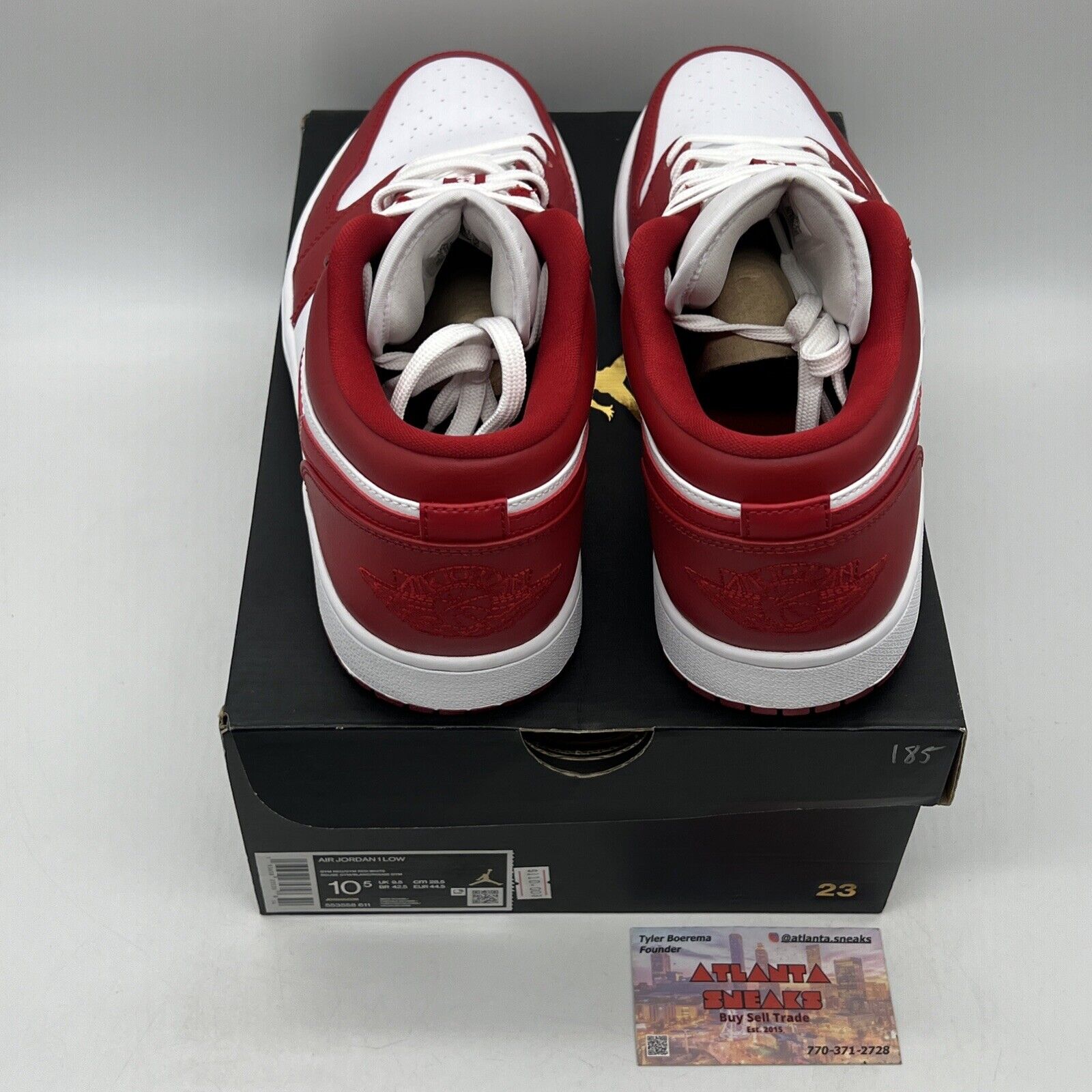 Size 10.5 - Air Jordan 1 Low Gym Red White Leather (553558-611)