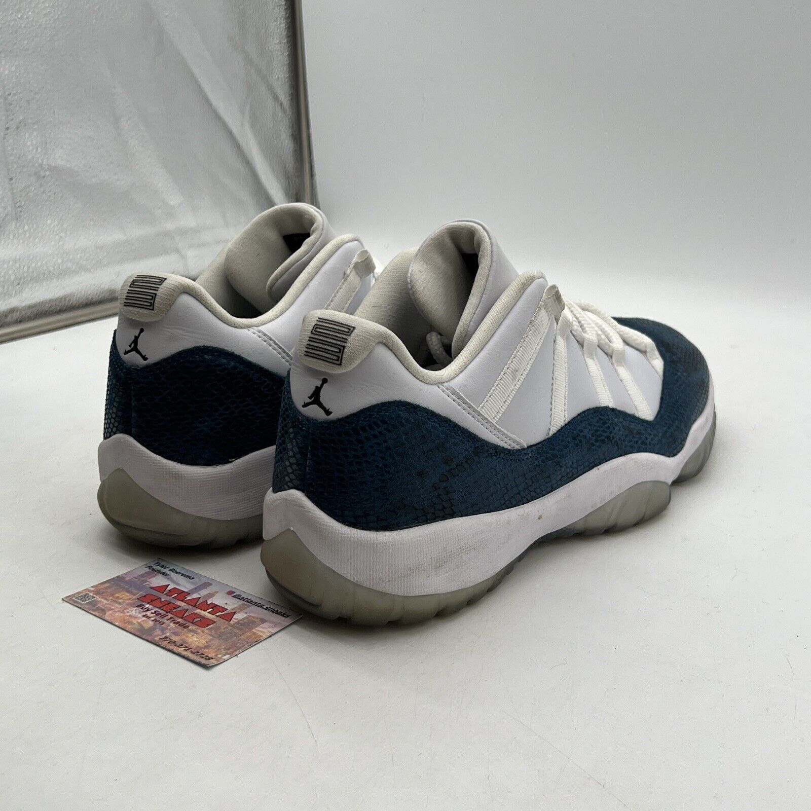 Size 12 - Jordan 11 Retro Low Snakeskin 2019 White Blue Leather (CD6846-102)