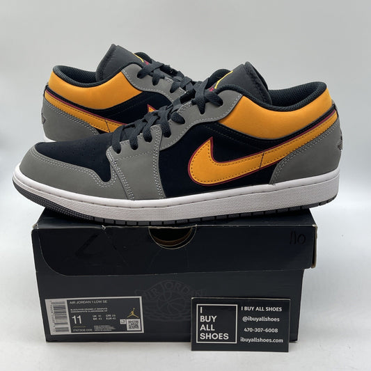 Size 11 - Air Jordan 1 SE Low Vivid Orange Black Grey Suede (FN7308-008)