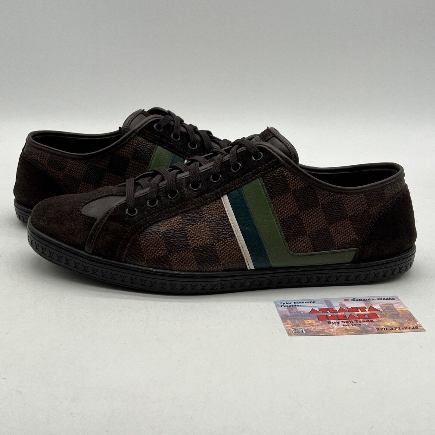 Size 10.5 - Louis Vuitton MENS Brown leather /suede Lace up sneakers