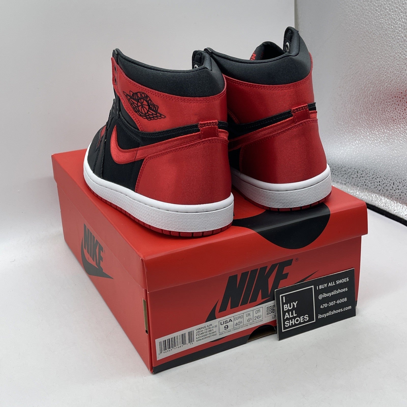 Size 9W - Air Jordan 1 Retro OG 2023 High Satin Bred Black Red (FD4810-061)