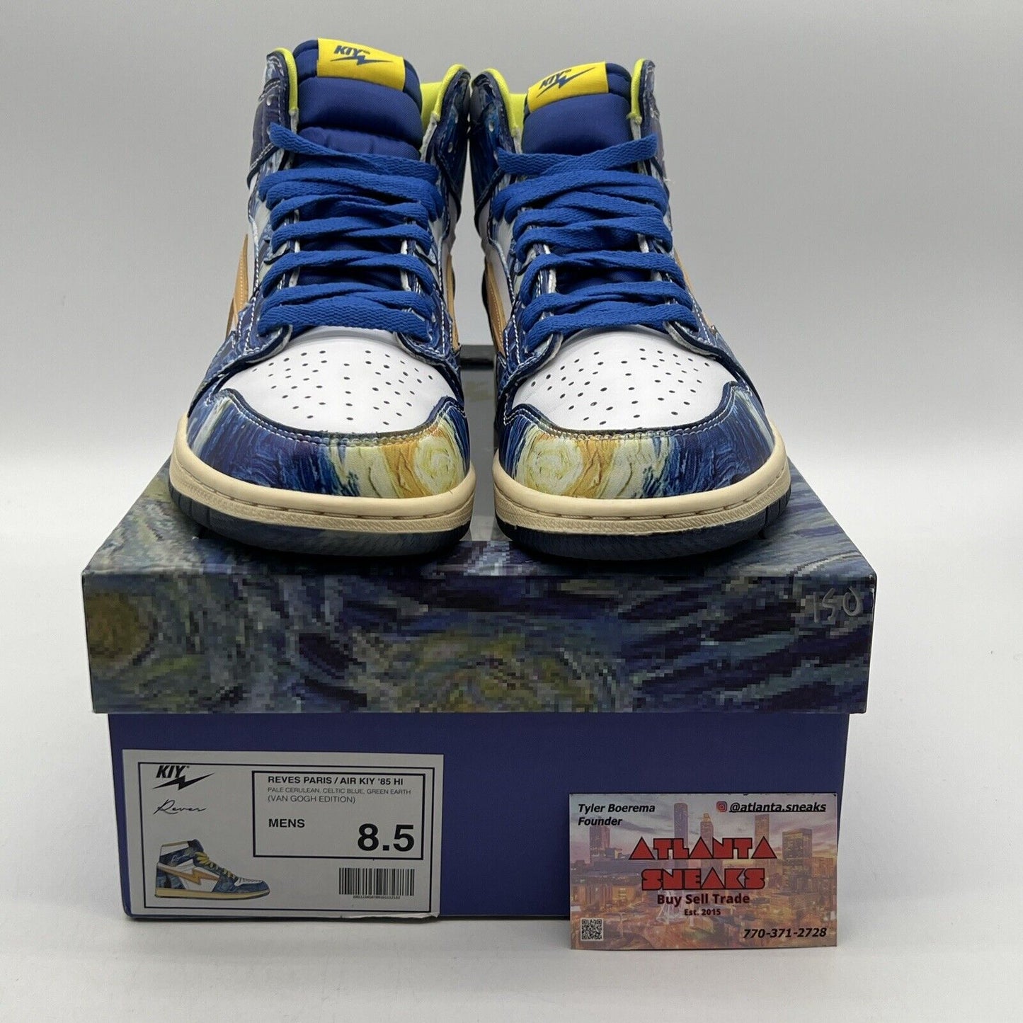 Size 8.5 - Air Kiy Limited Edition “Van Gogh” Miami Art Basel High Top