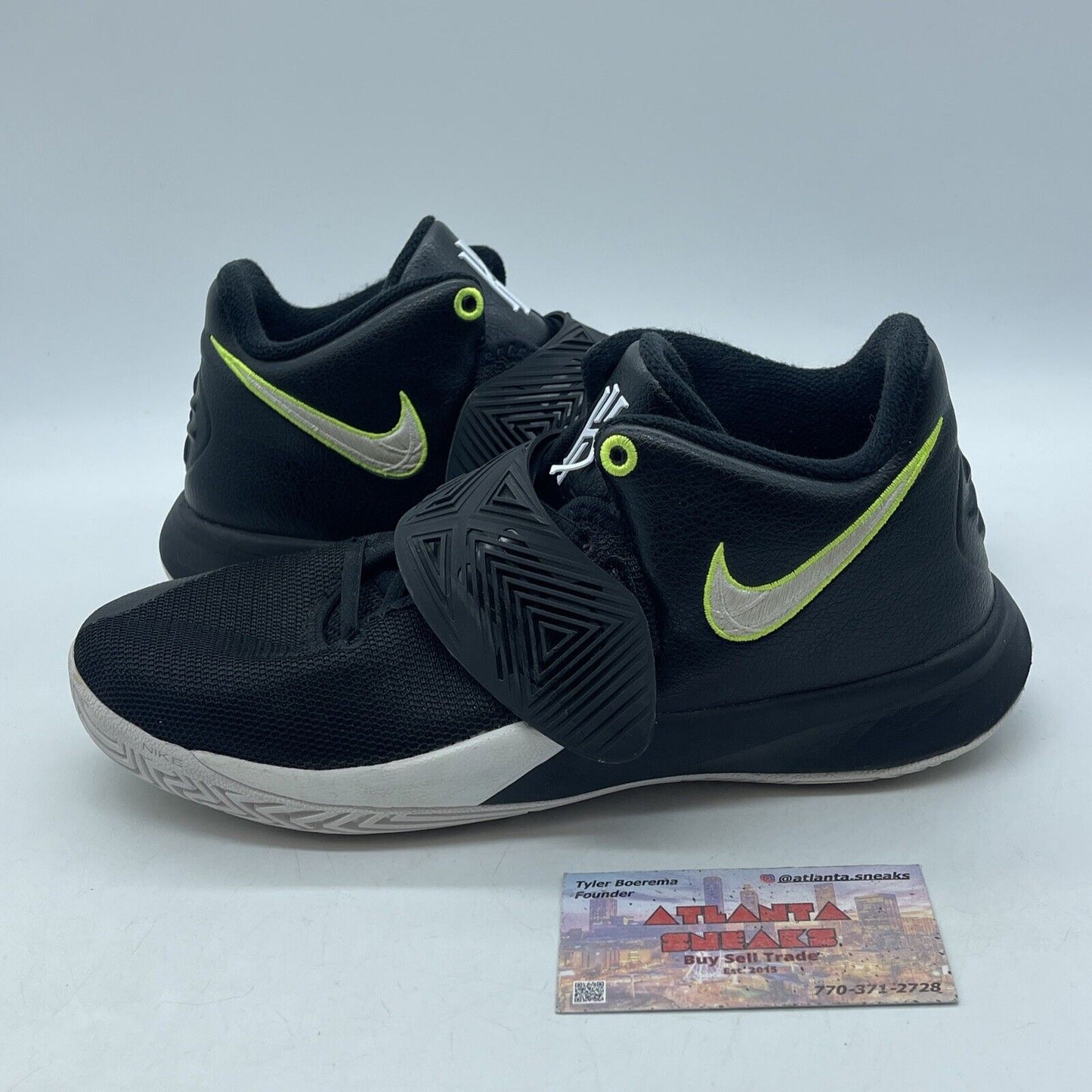 Size 6Y - Nike Kyrie Flytrap 3 Black White Volt Youth Suede Leather (BQ5620-001)