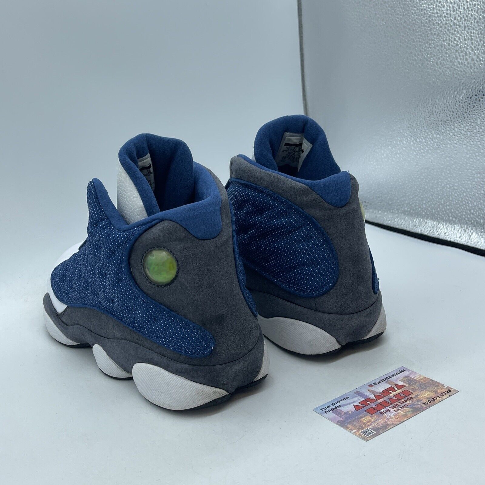 Size 12 - Air Jordan 13 Retro 2010 Flint Blue Grey White Suede (414571-401)