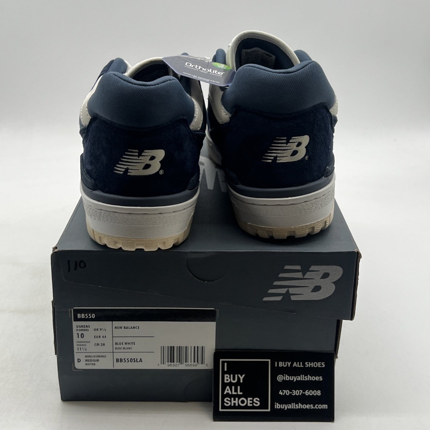 Size 10 - New Balance 550 Suede Indigo Navy Blue Sneakers Shoes (BB550SLA)