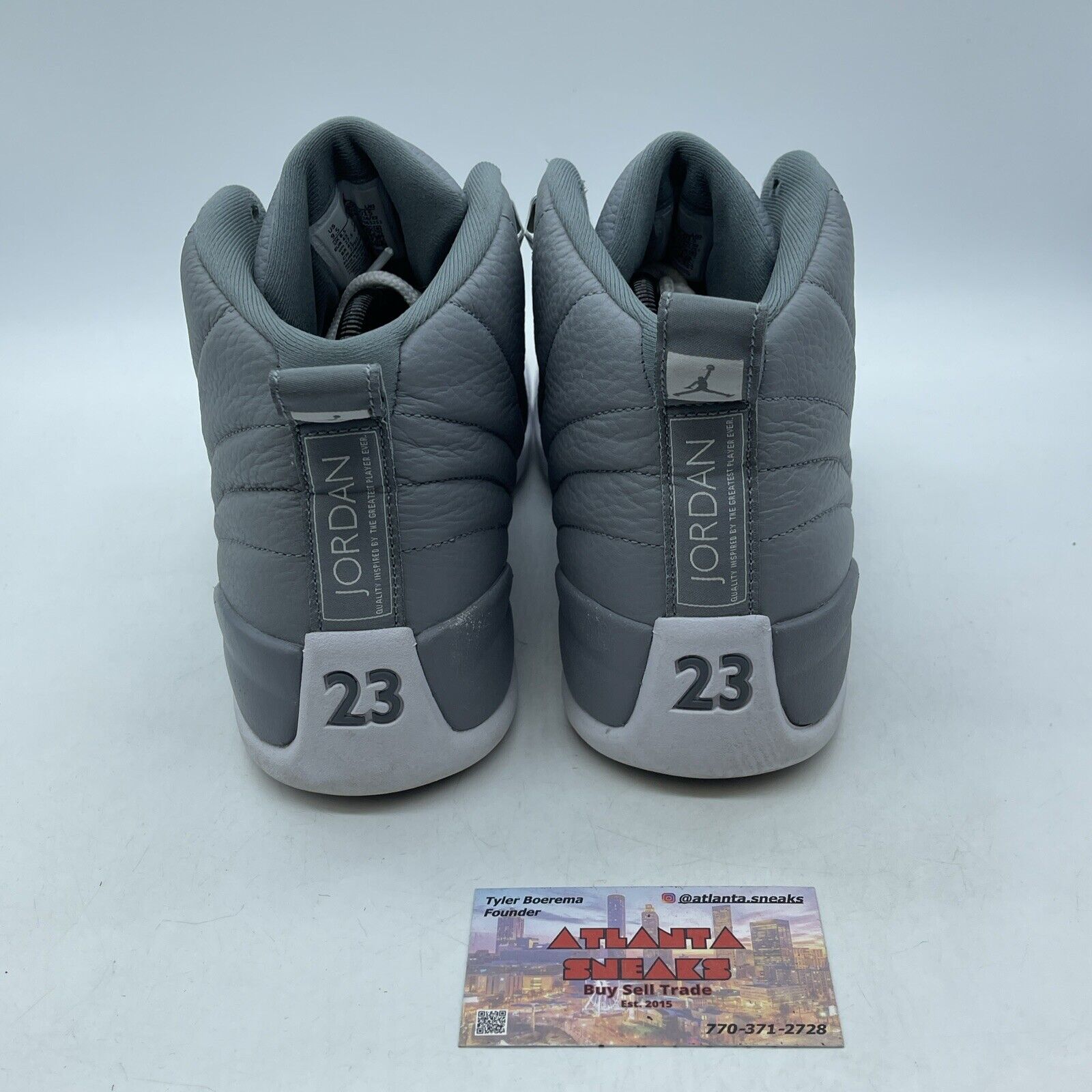 Size 9.5 - Jordan 12 Stealth Gray White Silver Leather Suede (CT8013-015)