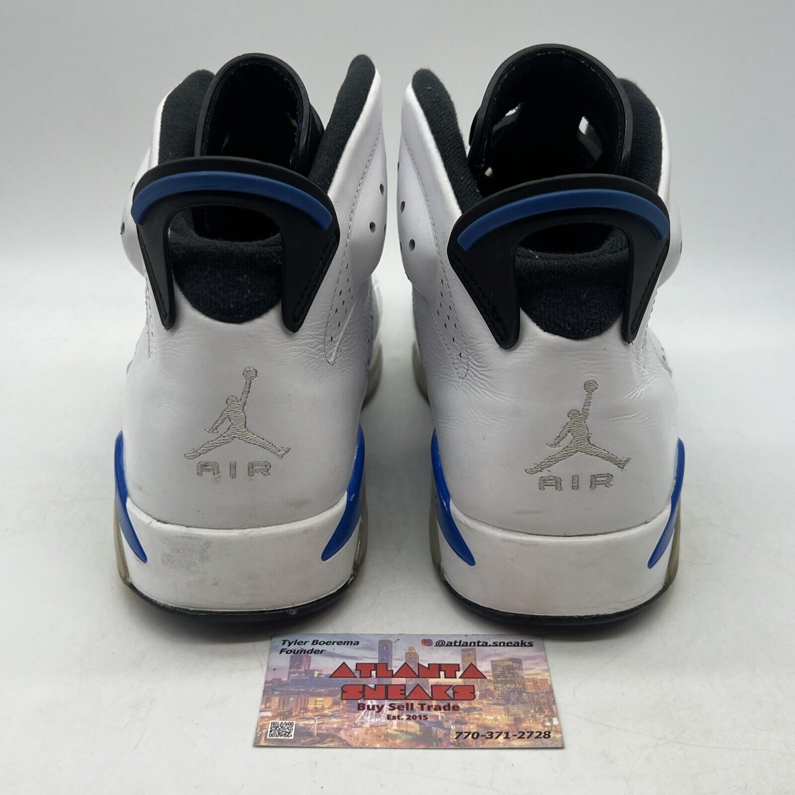 Size 11 - Air Jordan 6 Retro 2014 Sport Blue White Black Blue Leather 384664-107