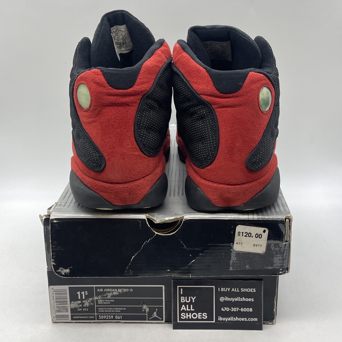 Size 11.5 - Air Jordan 13 Retro 2004 Bred (309259-061)