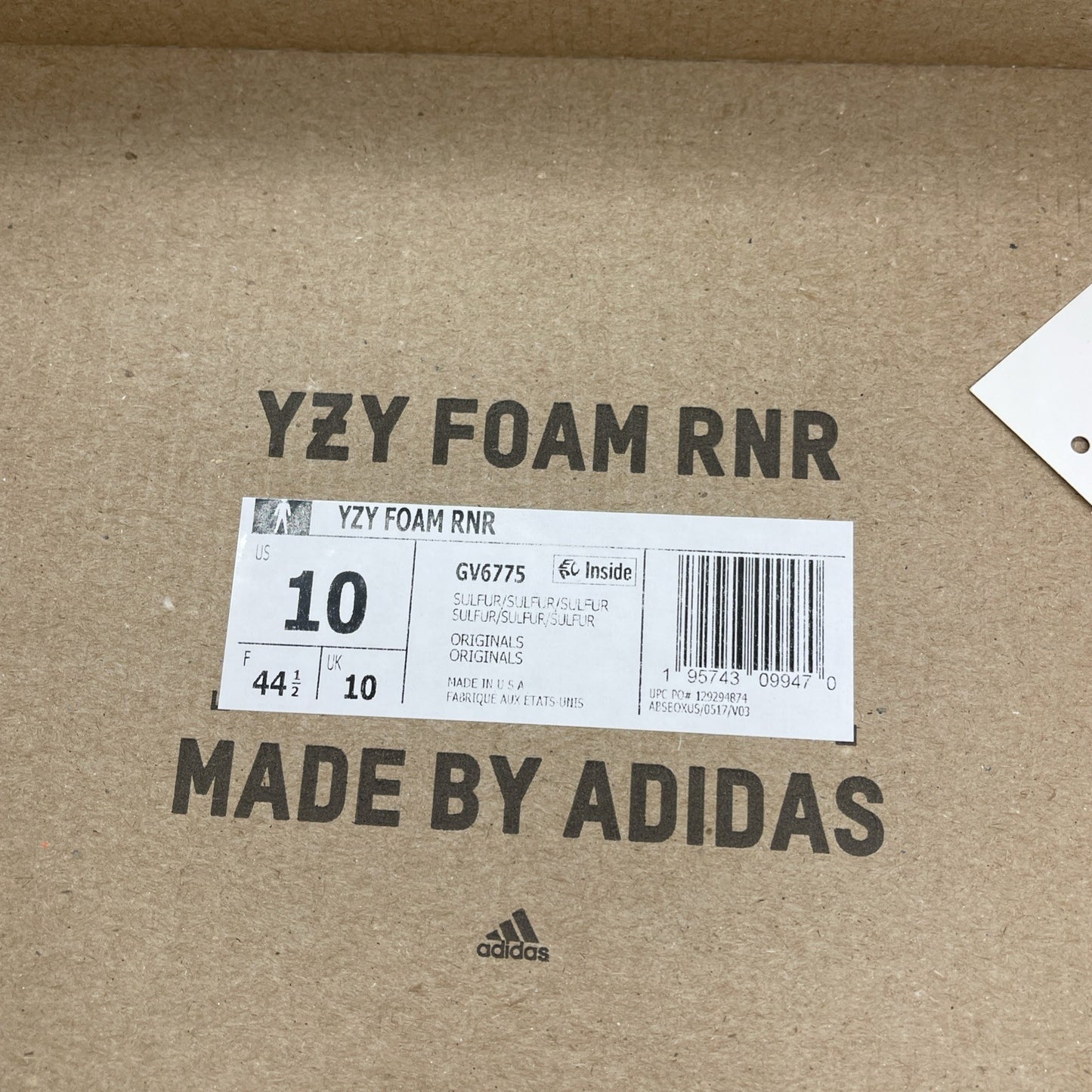 Size 10 - Adidas Yeezy Foam Runner Sulfur Yellow  (GV6775)